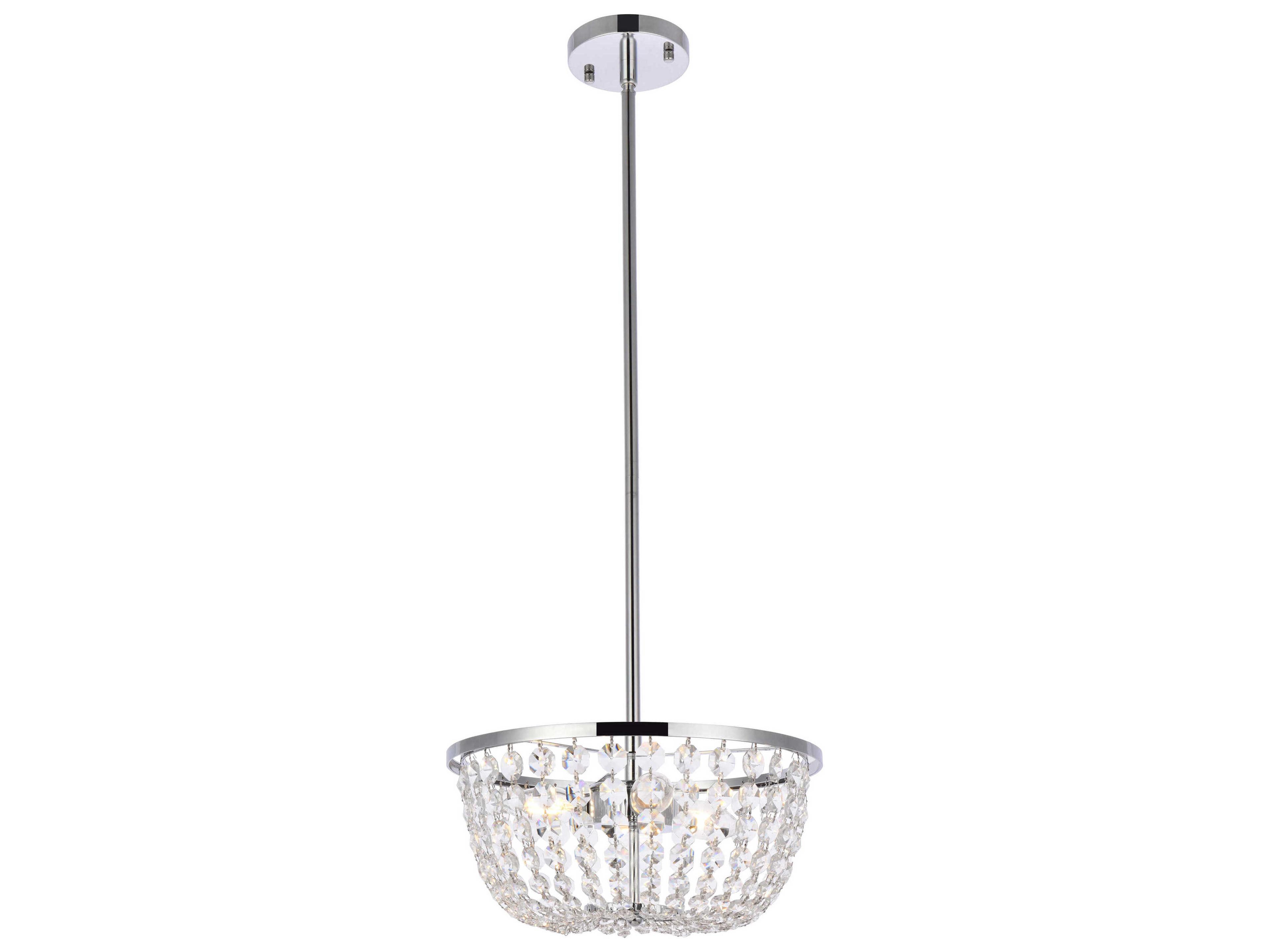 Elegant Lighting Gianna 3-Light Chrome Crystal Pendant