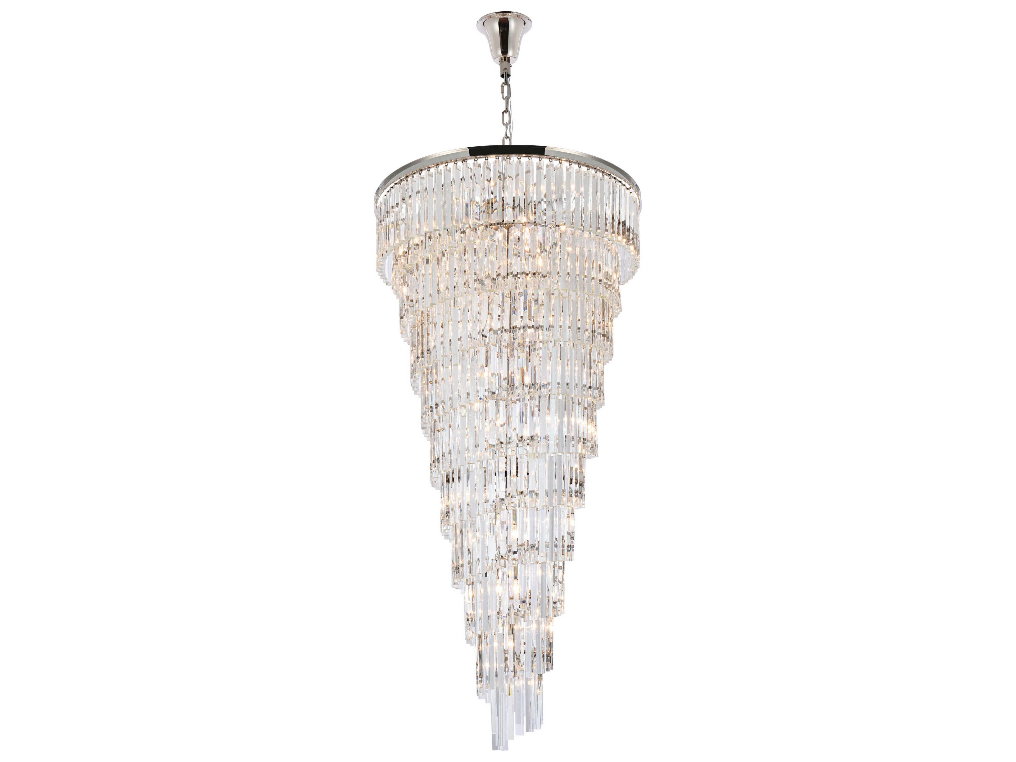 Elegant Lighting Sydney 42-Light Polished Nickel Tiered Chandelier