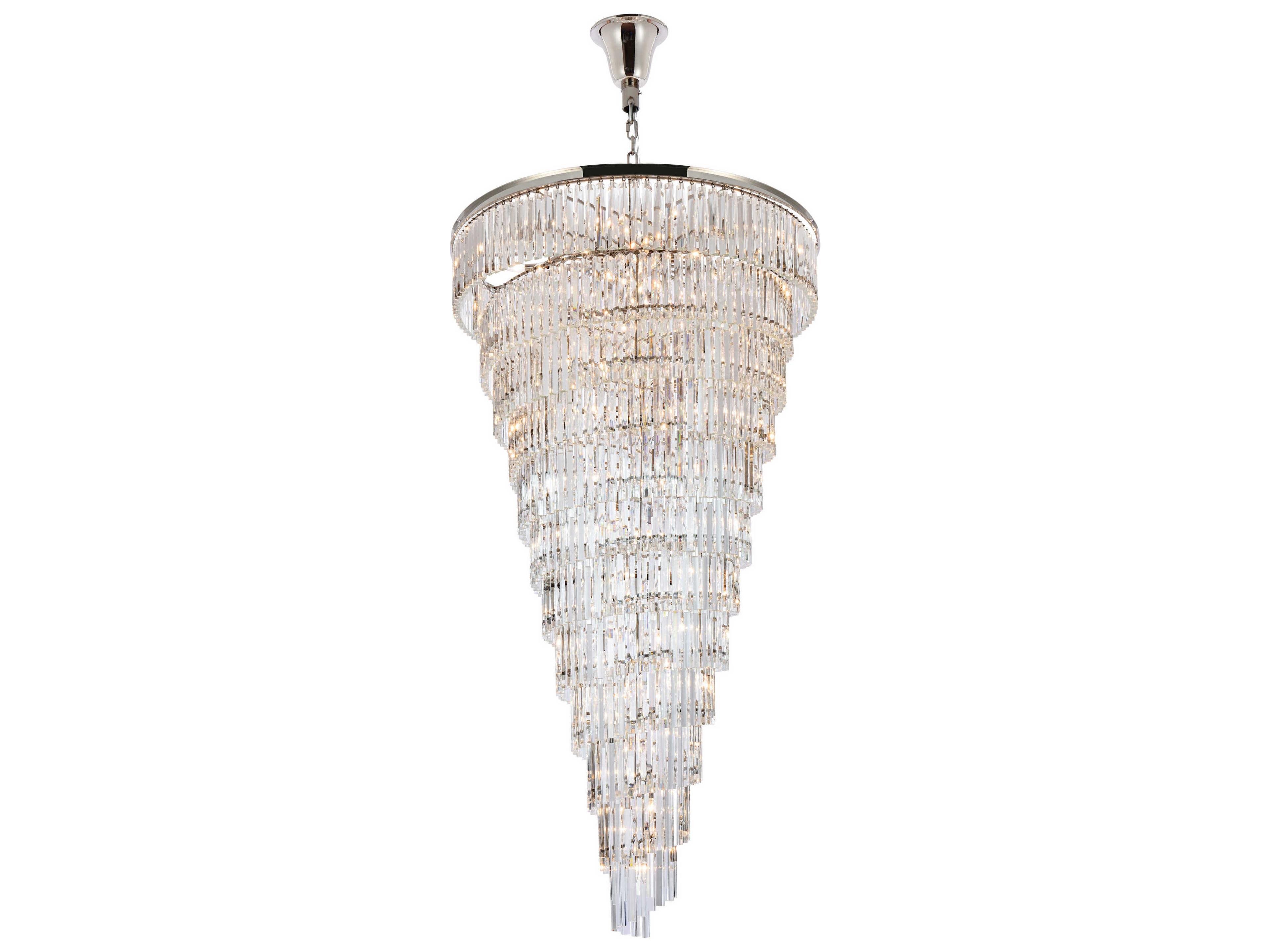 Elegant Lighting Sydney 58-Light Polished Nickel Tiered Chandelier