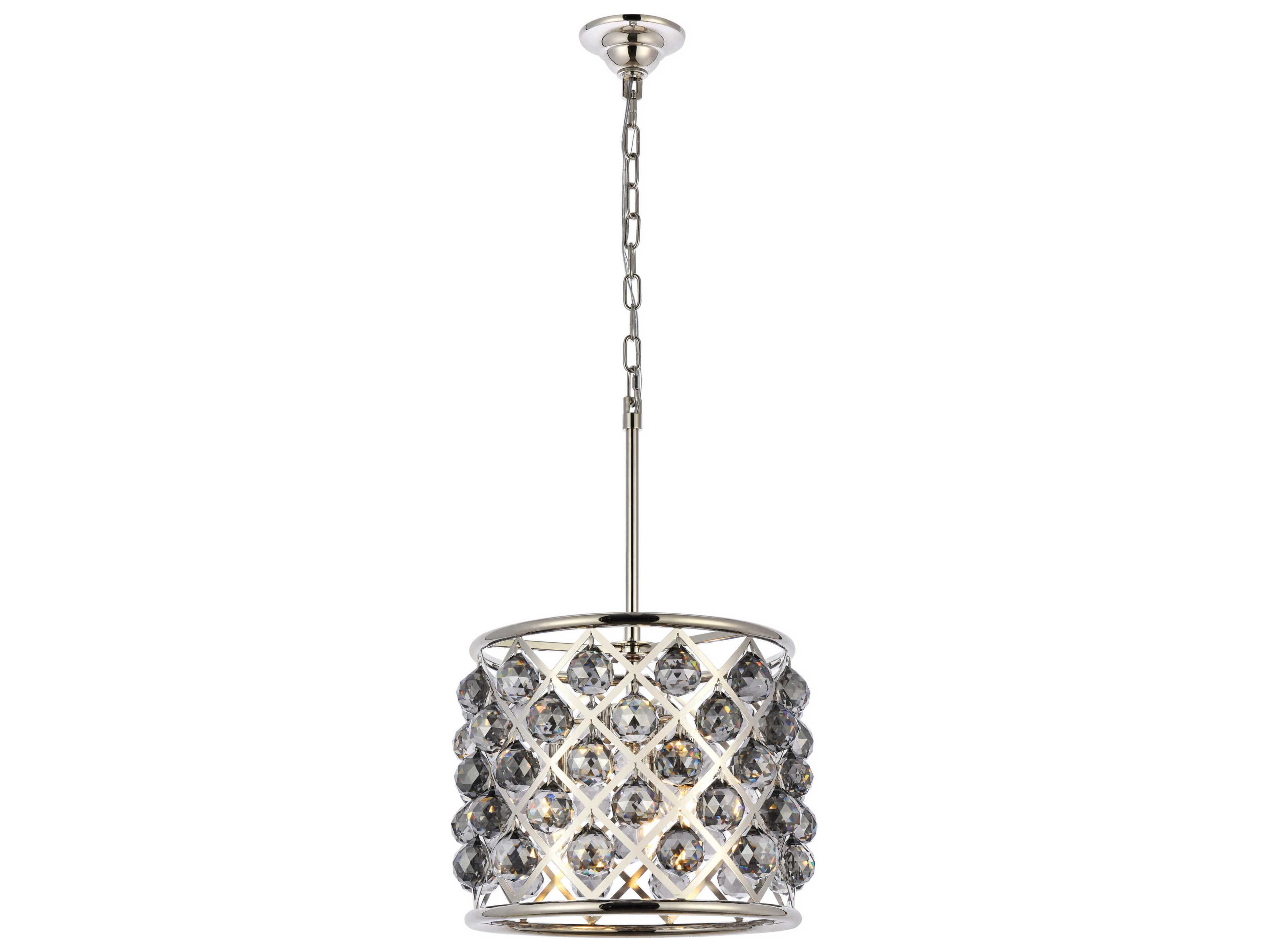 Elegant Lighting Madison 4-Light Polished Nickel Clear Crystal Drum Pendant
