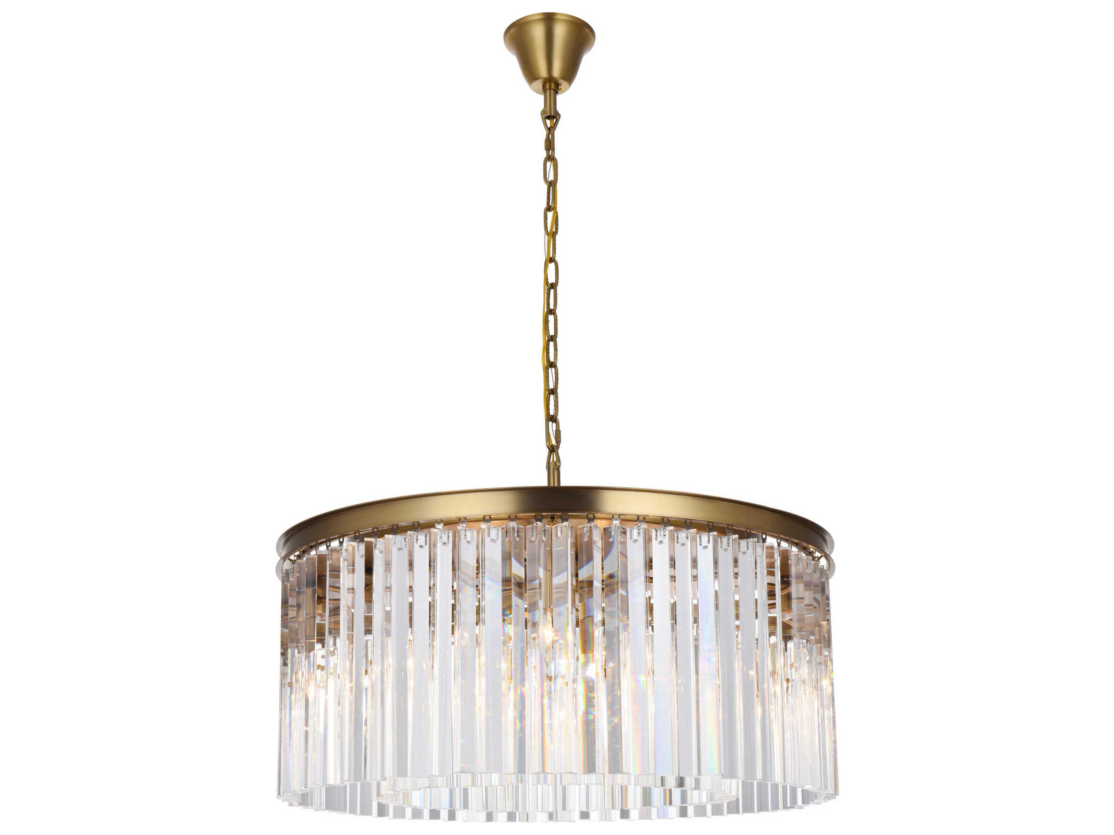 Elegant Lighting Sydney 8-Light Satin Gold Drum Island Pendant