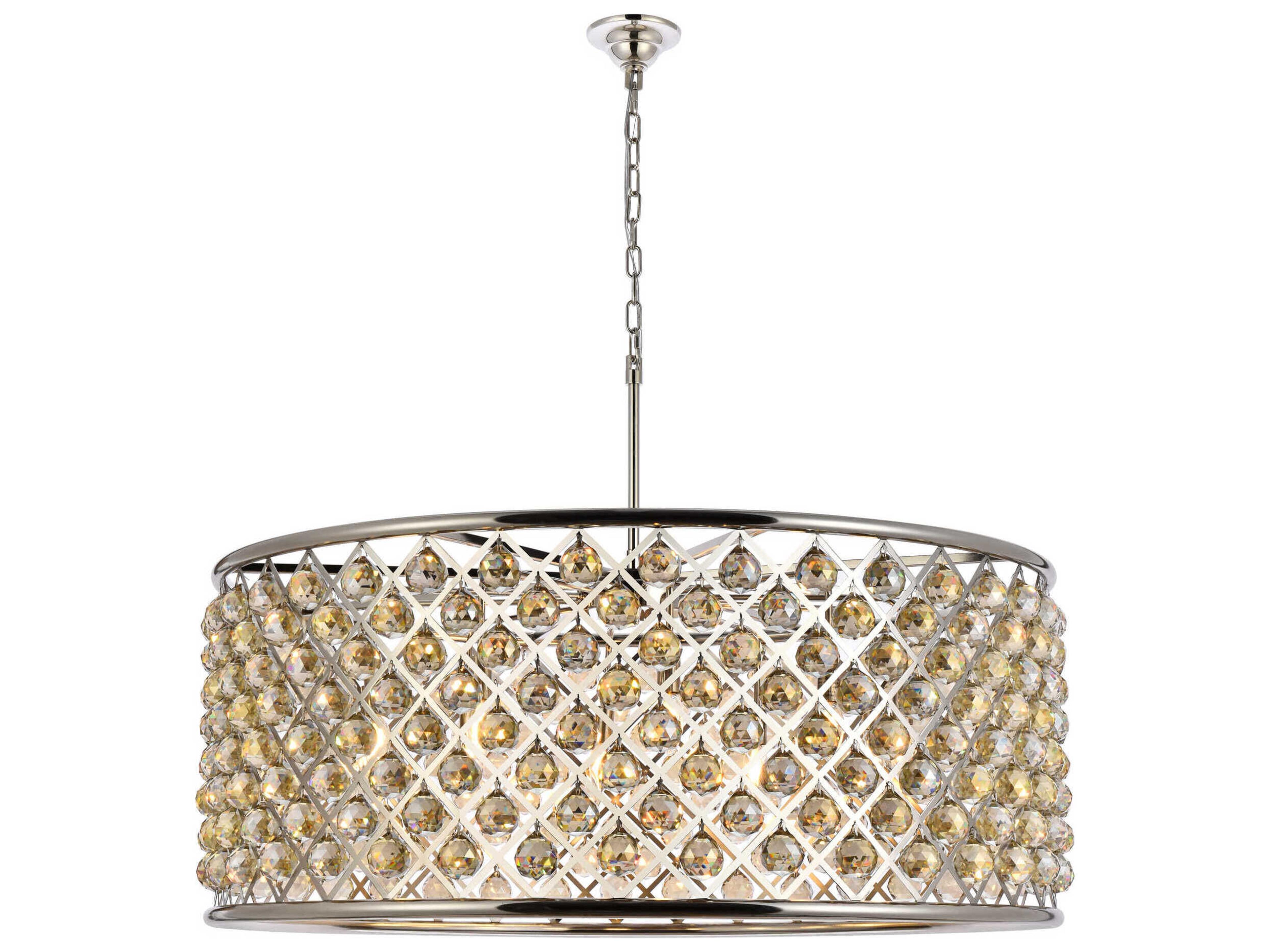 Elegant Lighting Madison 10-Light Polished Nickel Crystal Drum Chandelier