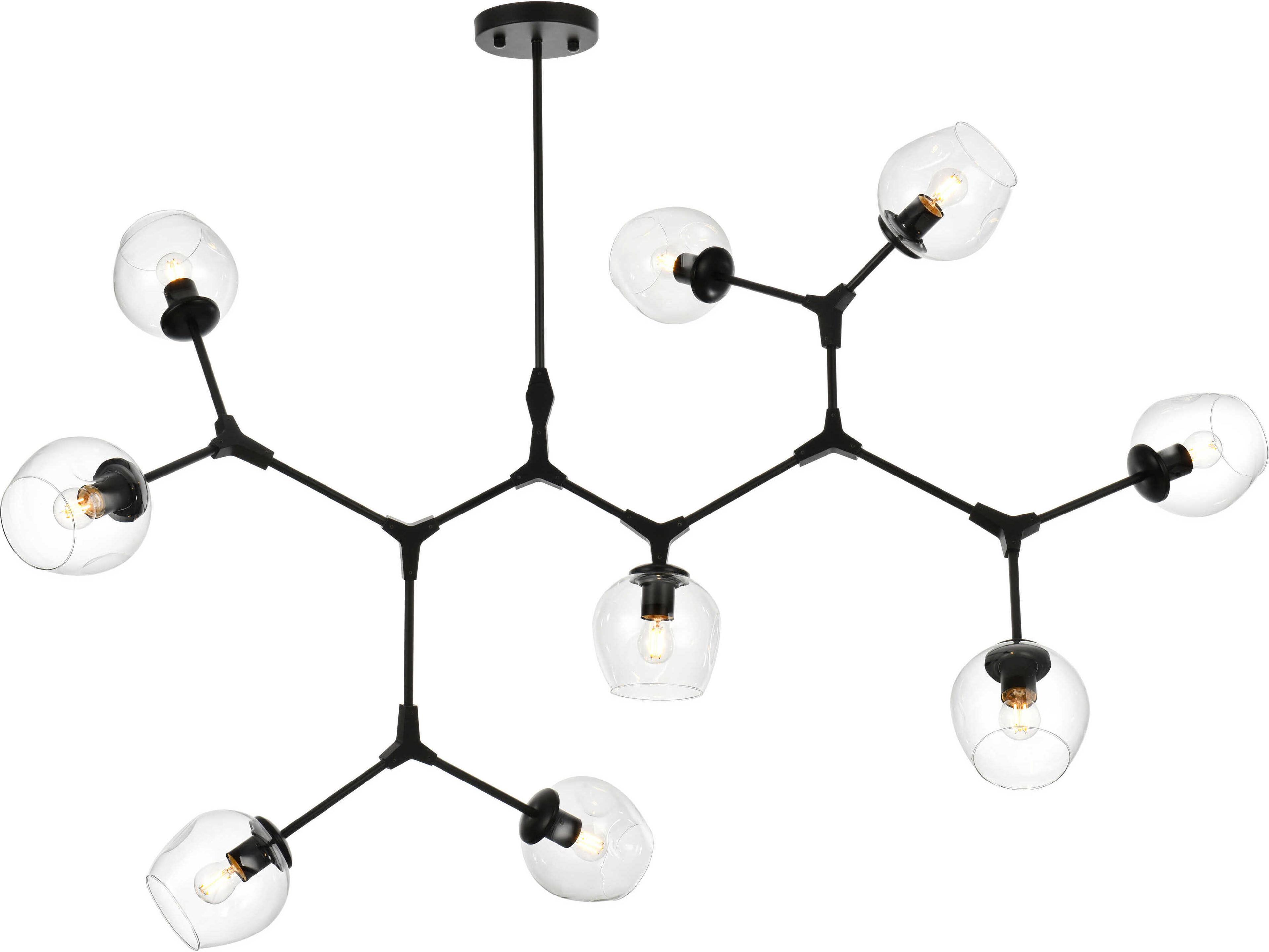 Elegant Lighting Cavoli 9-Light Black Globe Chandelier