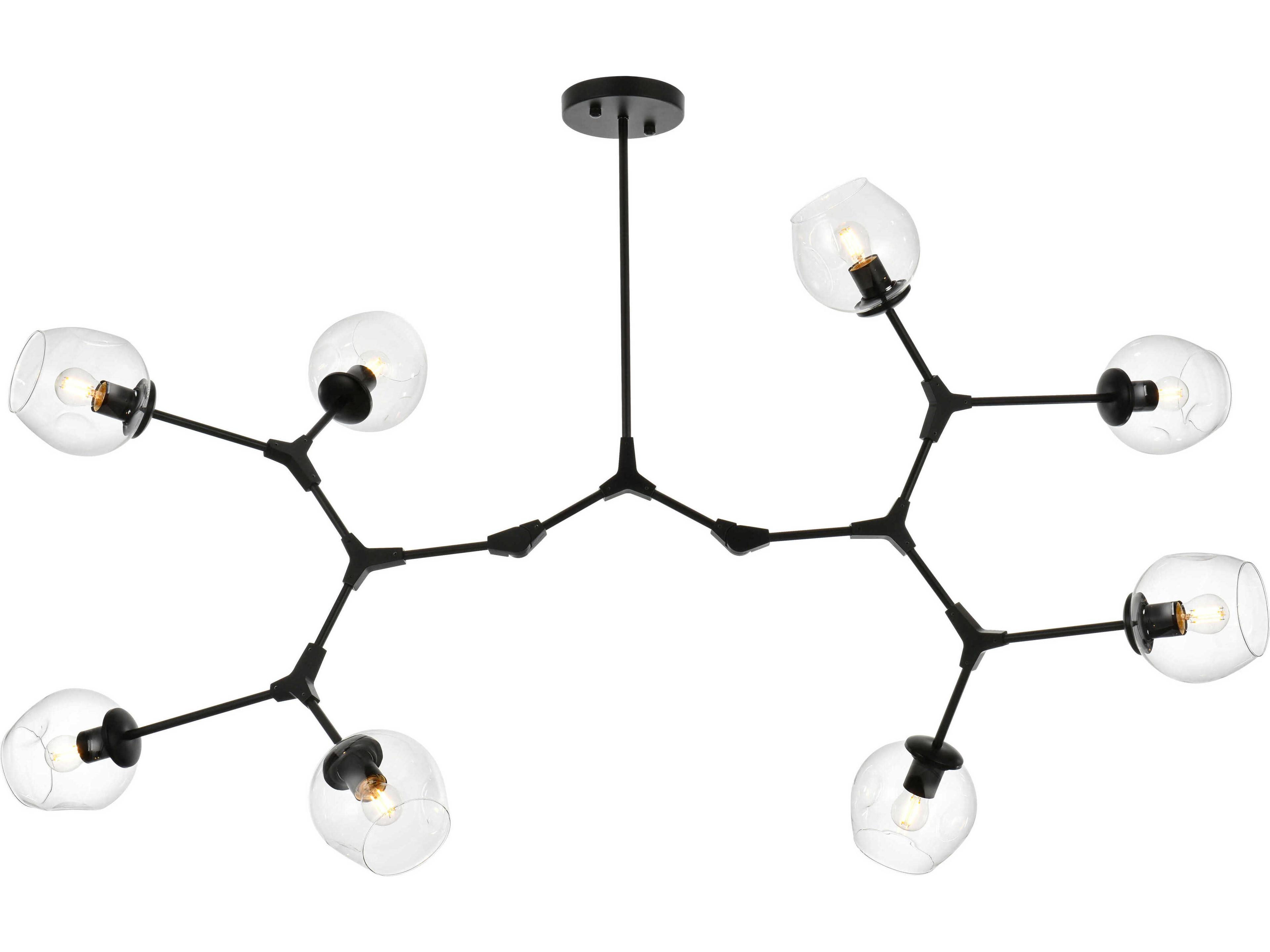 Elegant Lighting Cavoli 8-Light Black Globe Chandelier