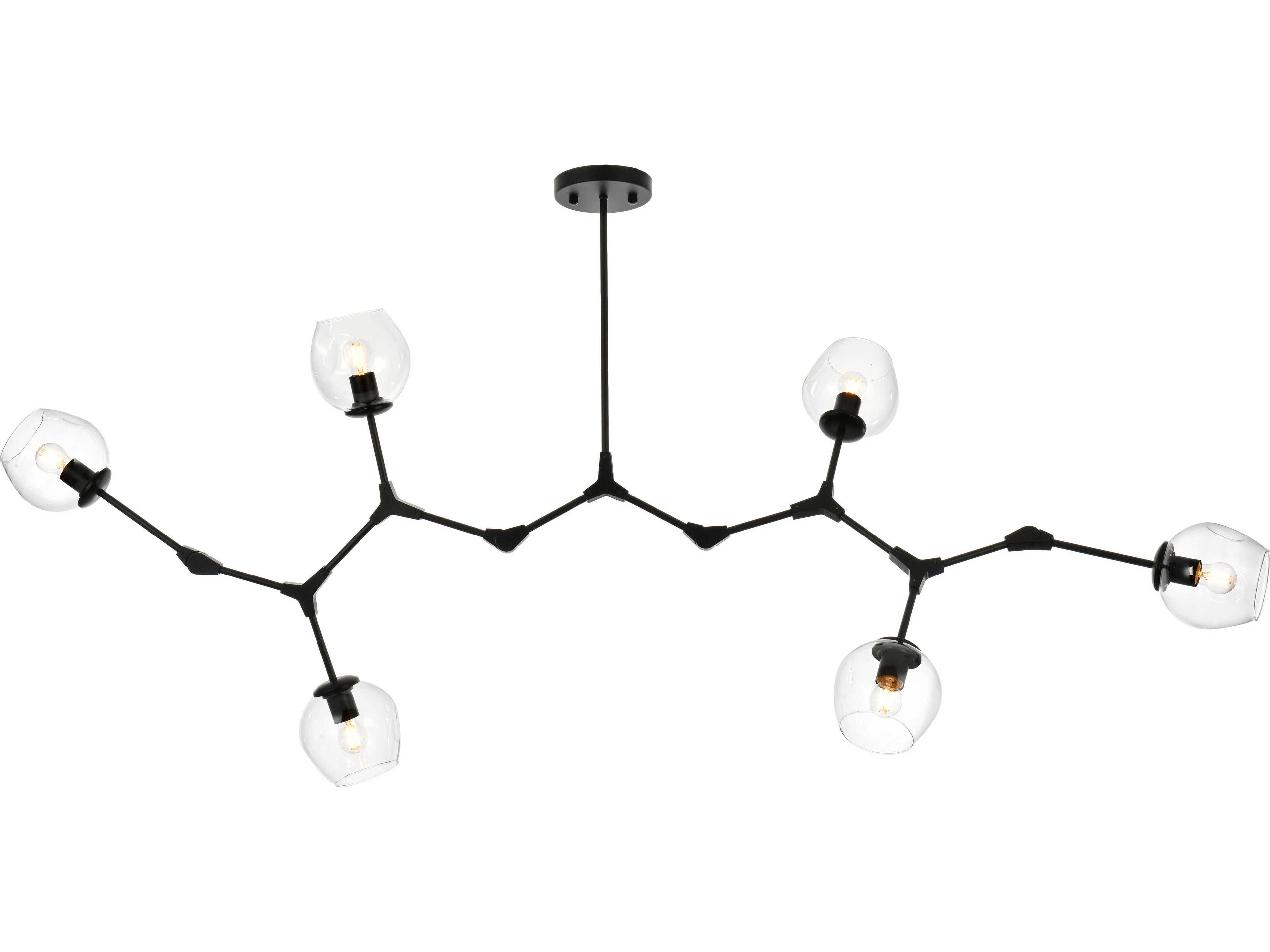 Elegant Lighting Cavoli 6-Light Black Globe Chandelier