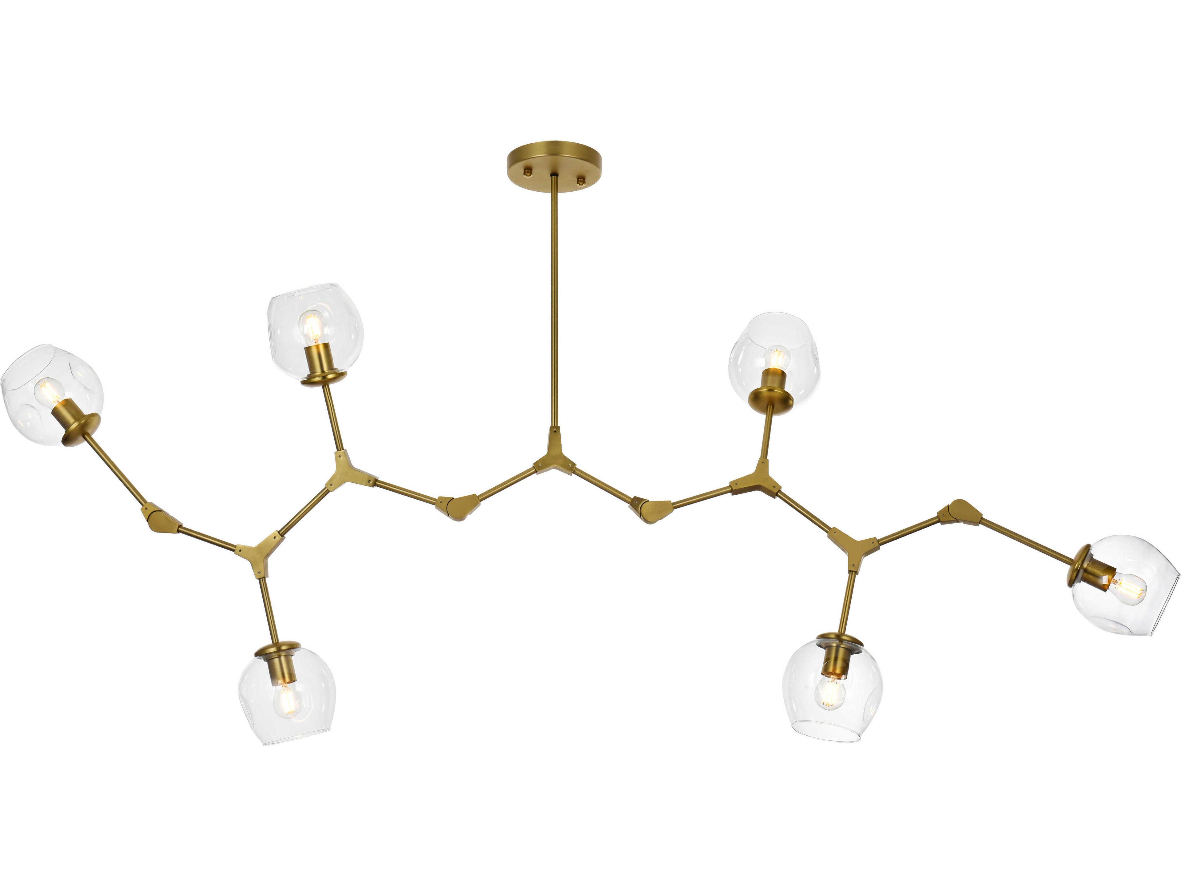 Elegant Lighting Cavoli 6-Light Brass Globe Chandelier