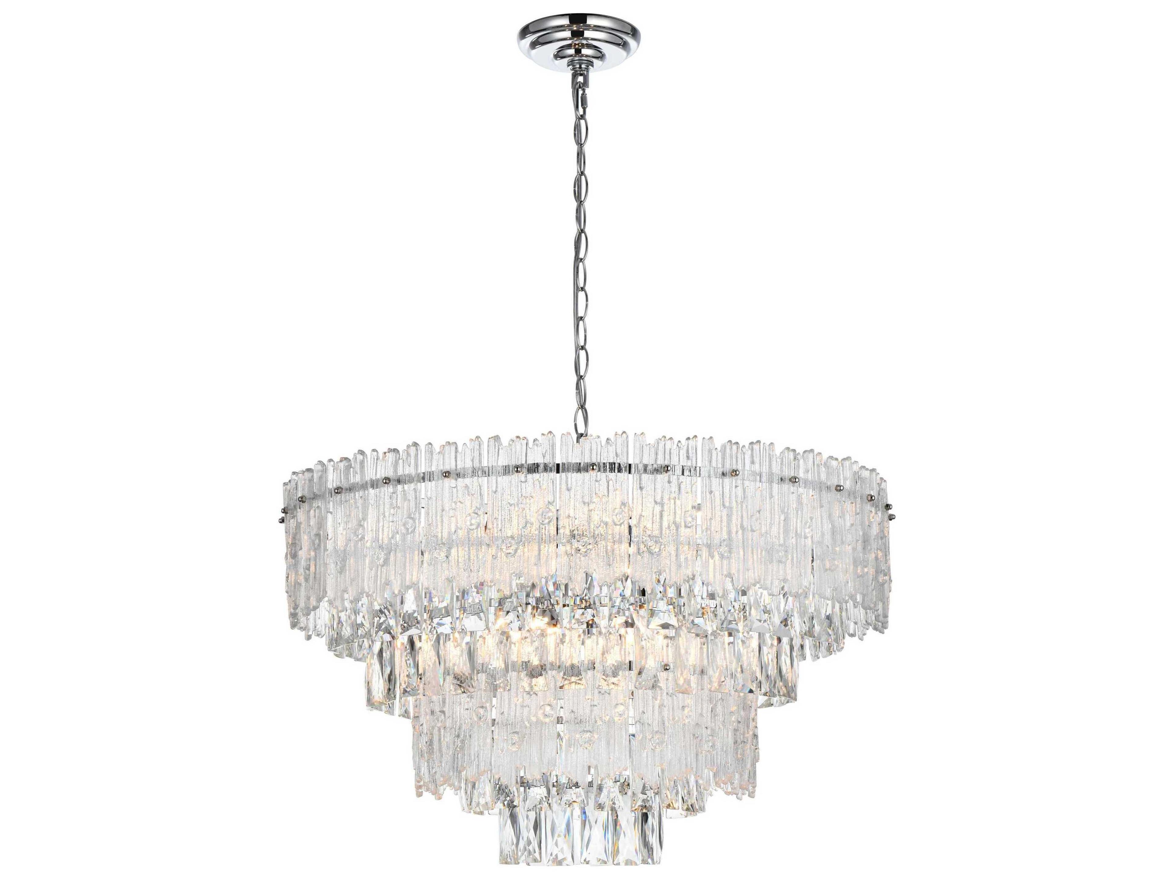 Elegant Lighting Emilia 8-Light Chrome Tiered Chandelier