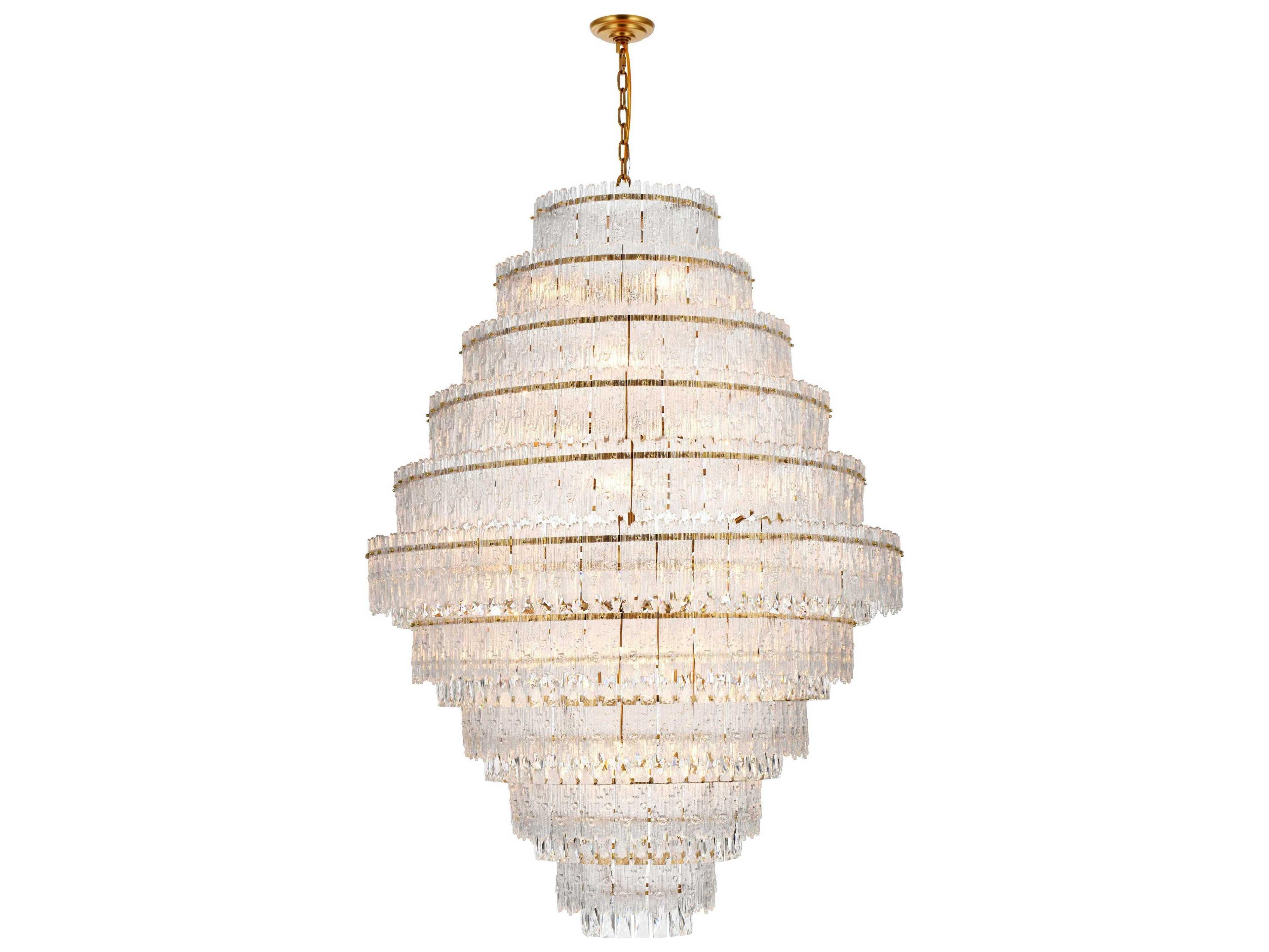 Elegant Lighting Emilia 33-Light Satin Gold Tiered Chandelier