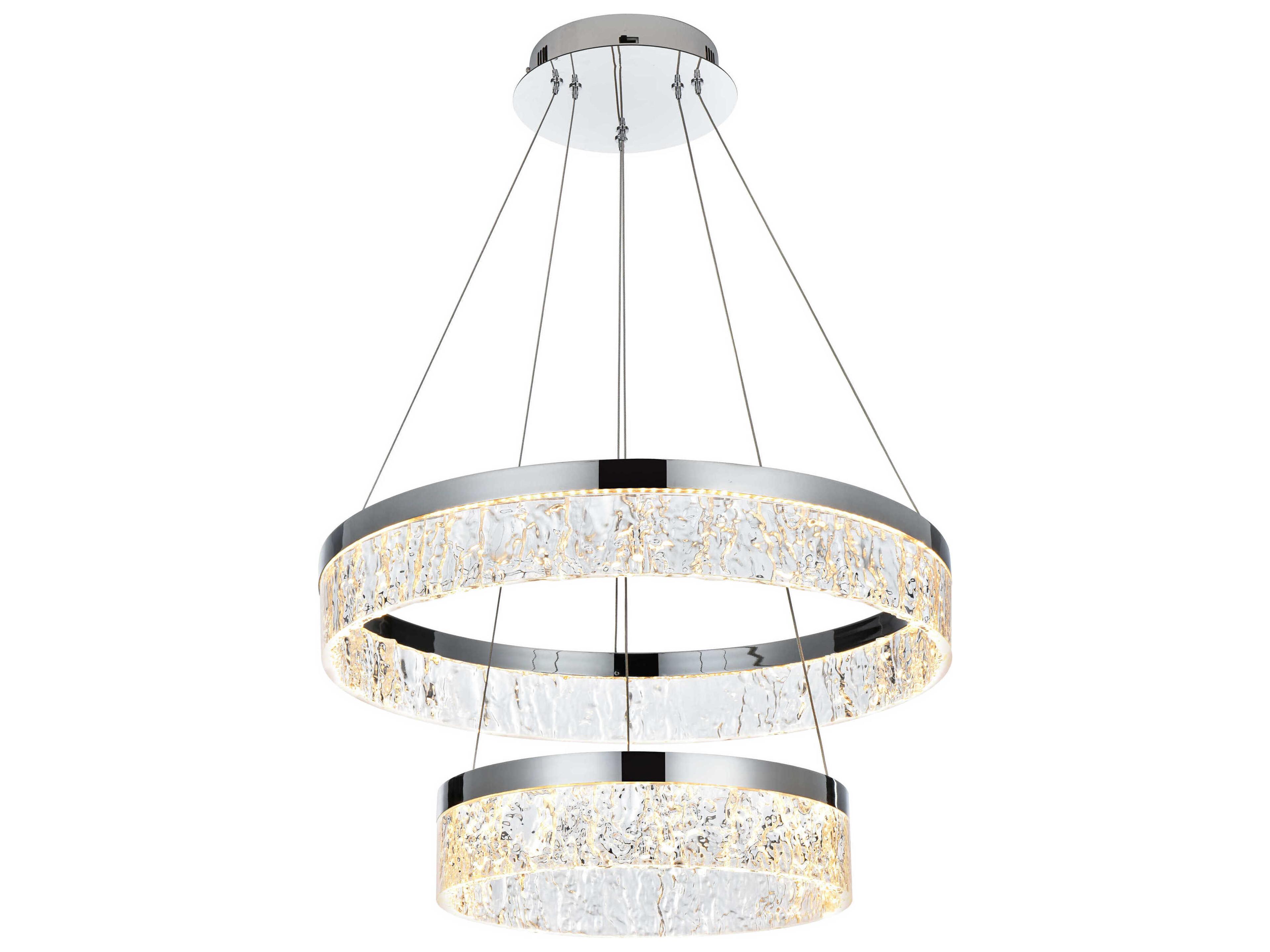 Elegant Lighting Linden 2-Light Chrome Tiered Pendant