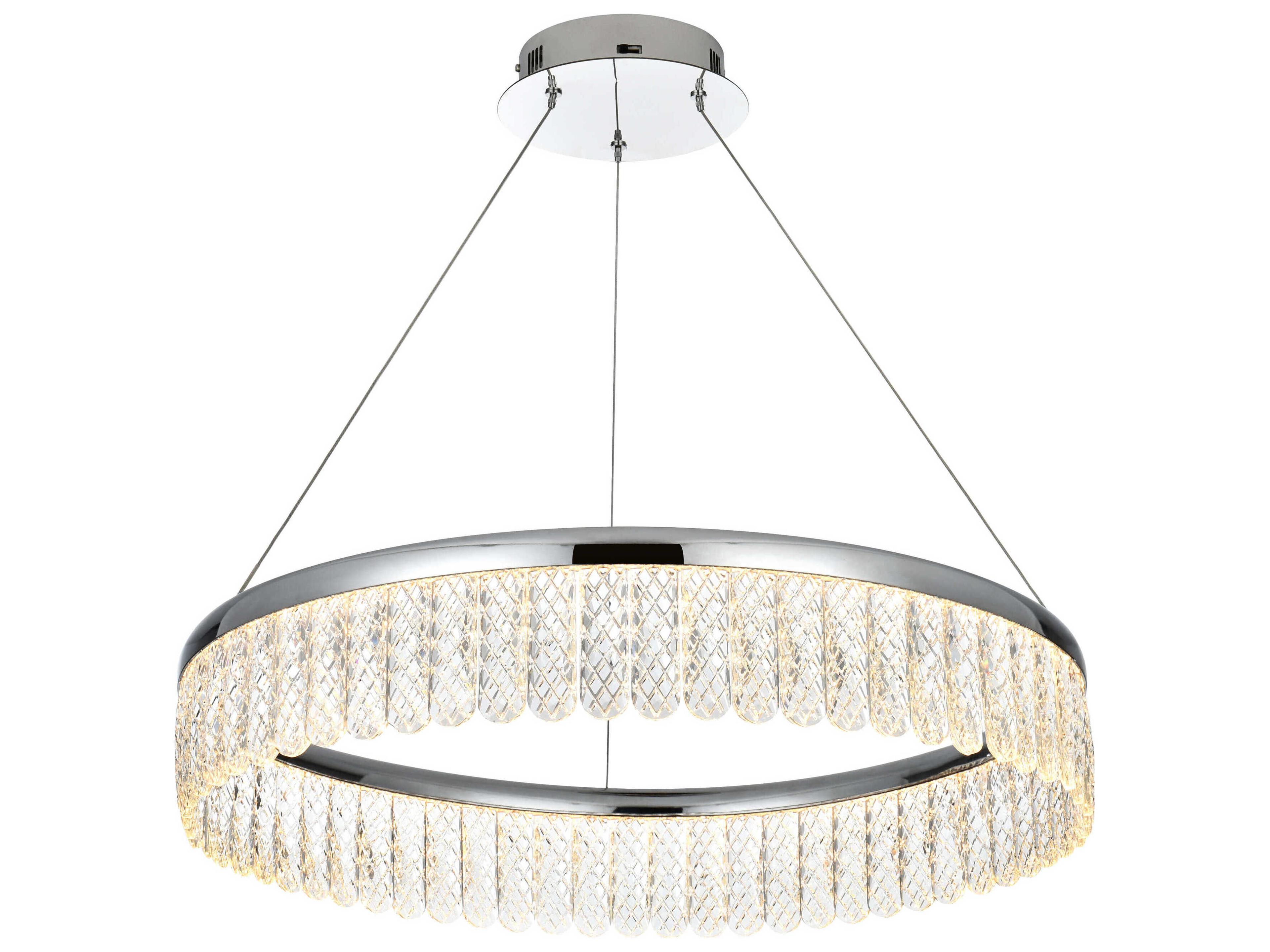 Elegant Lighting Rune 1-Light Chrome Round Pendant