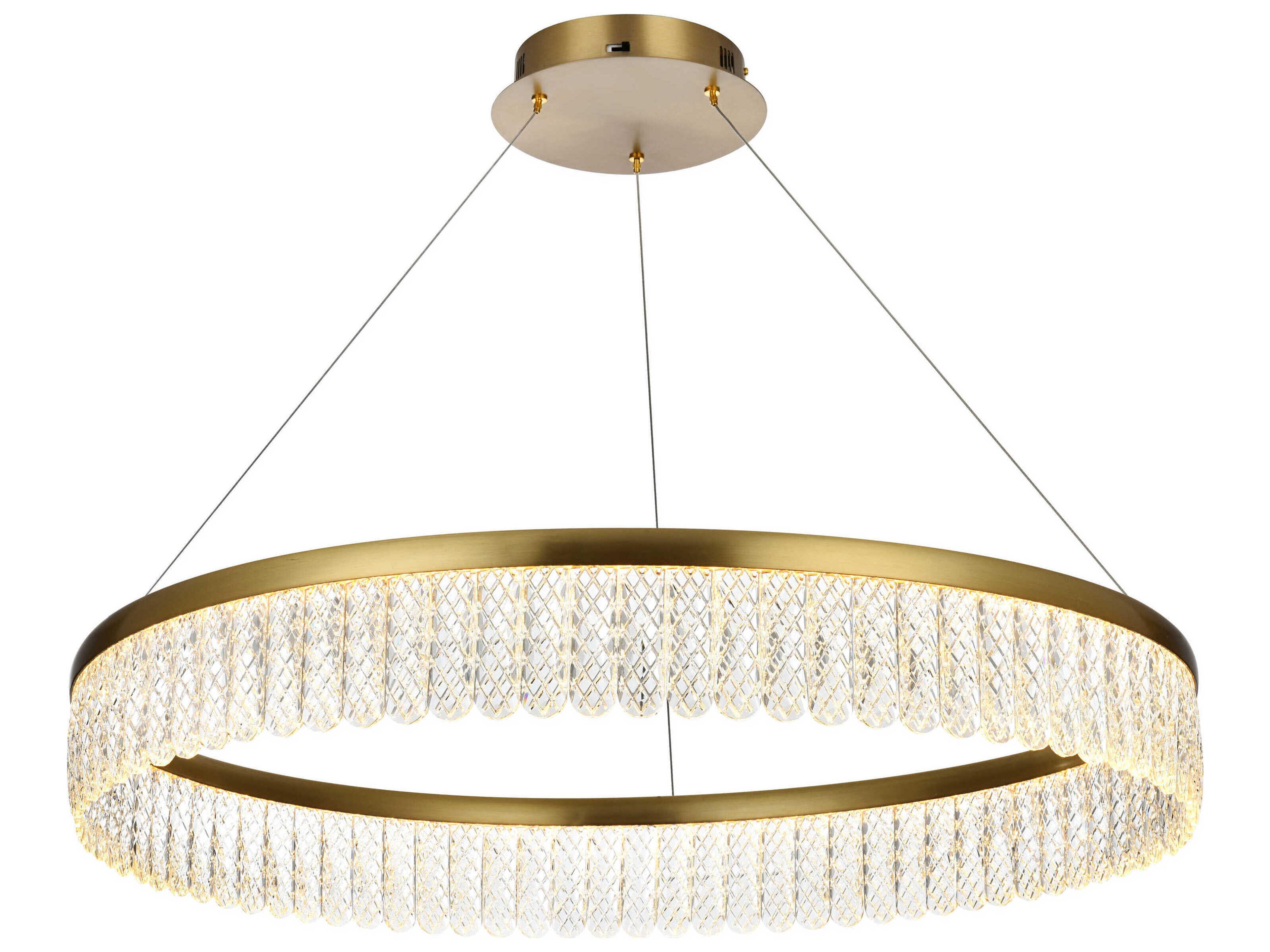 Elegant Lighting Rune 1-Light Satin Gold Round Pendant