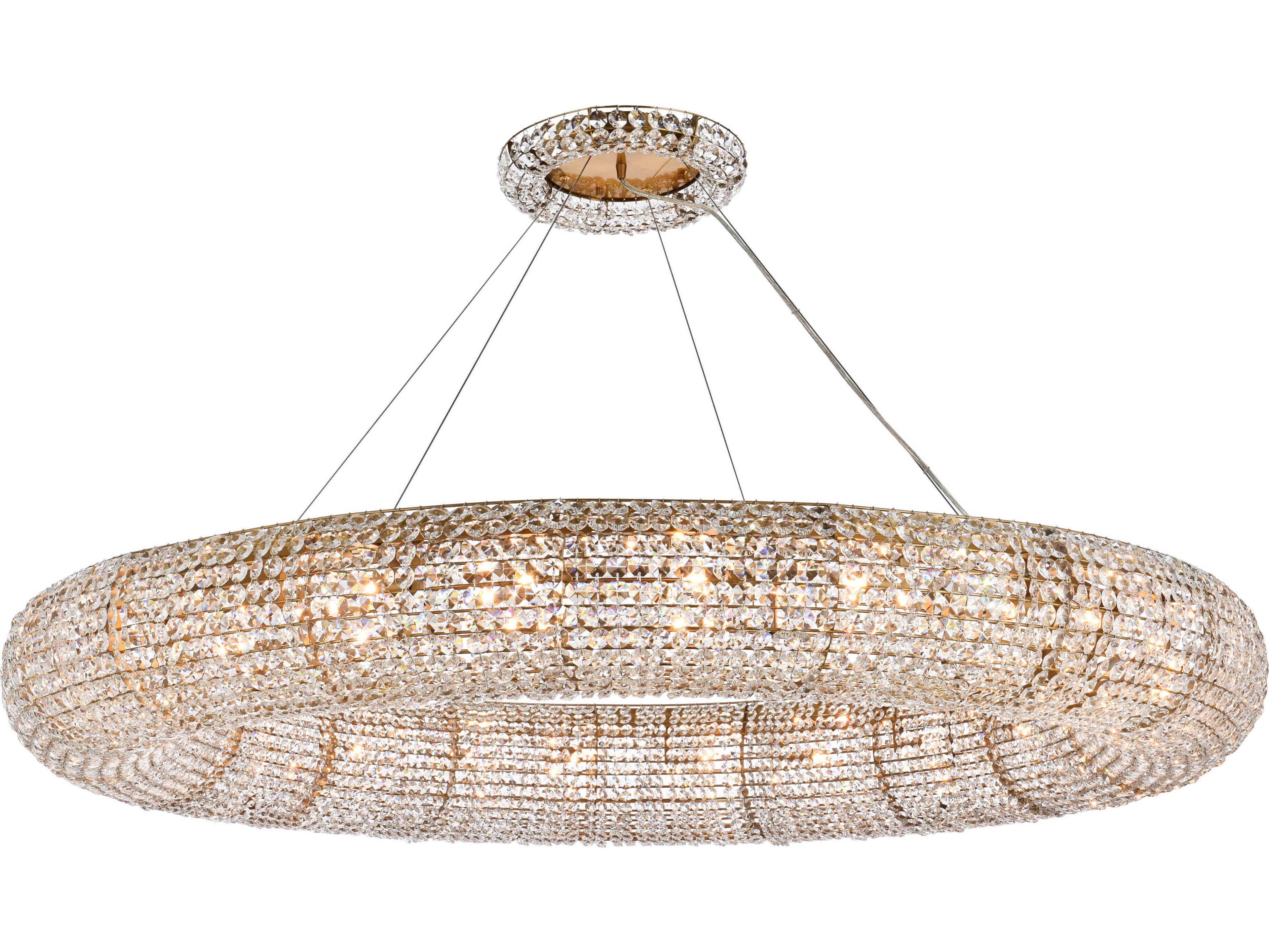 Elegant Lighting Paris 24-Light Brass Crystal Round Pendant
