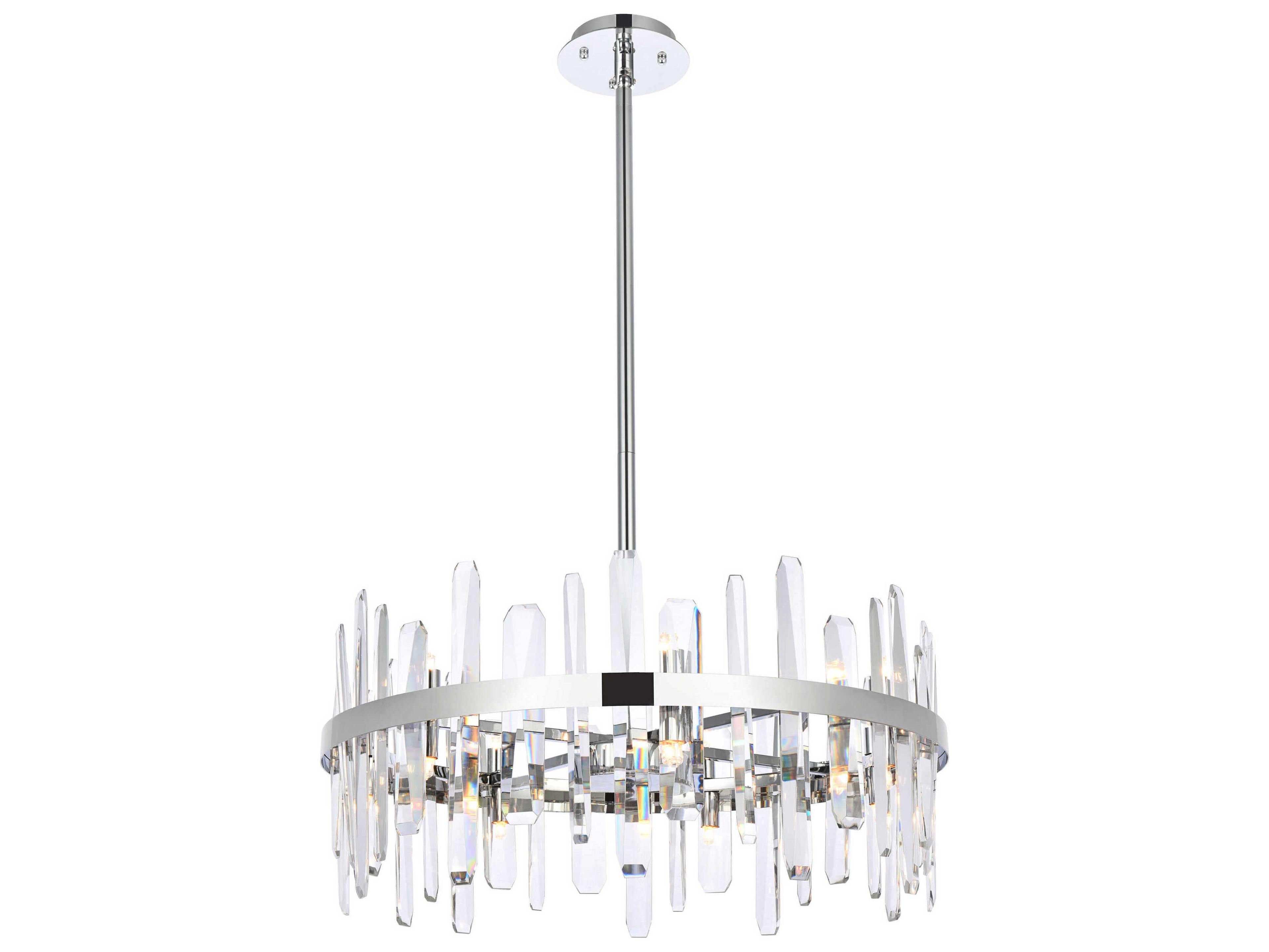 Elegant Lighting Serena 14-Light Chrome Crystal Linear Pendant