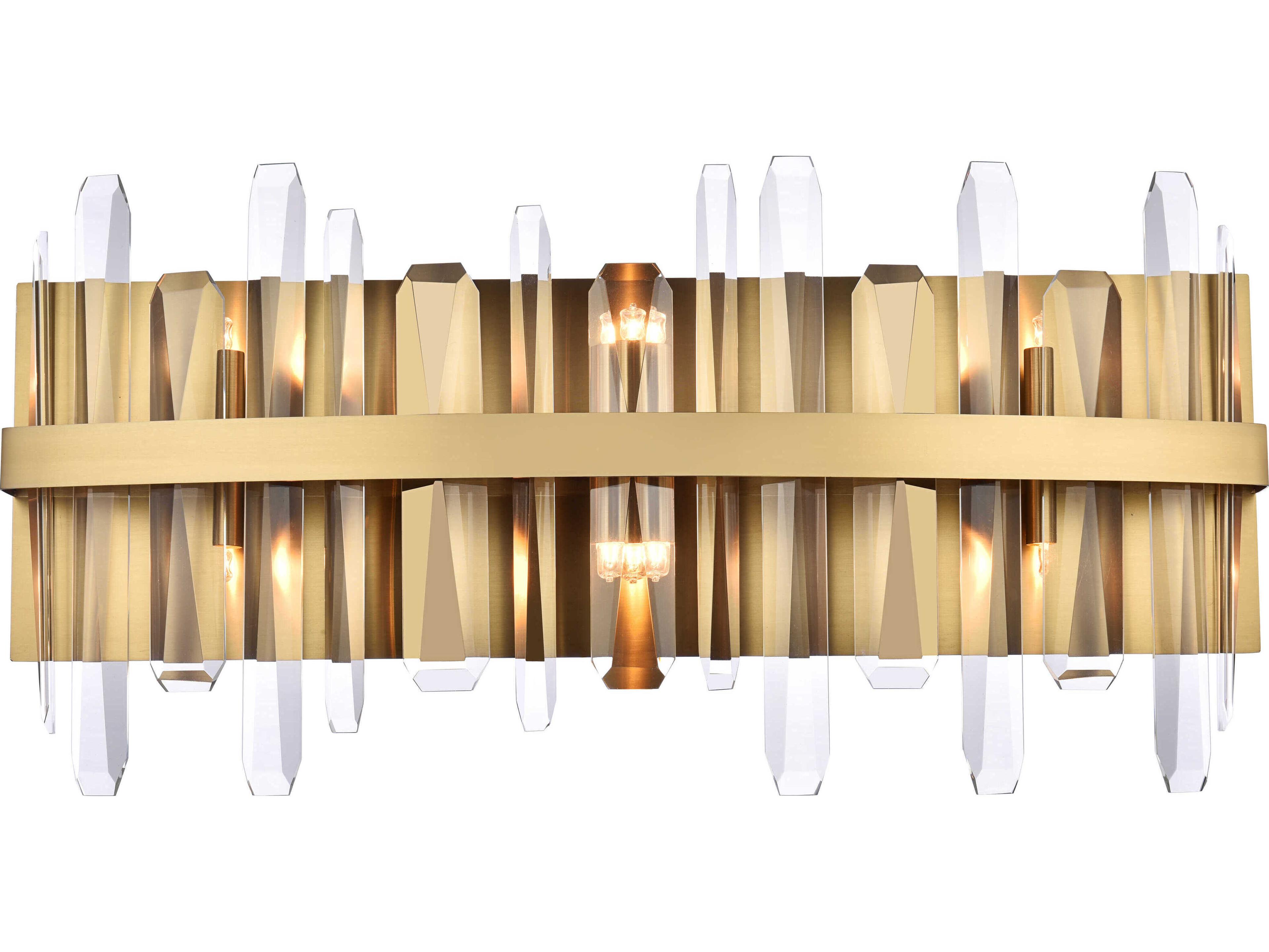 Elegant Lighting Serena 6-Light Satin Gold Crystal Vanity Light
