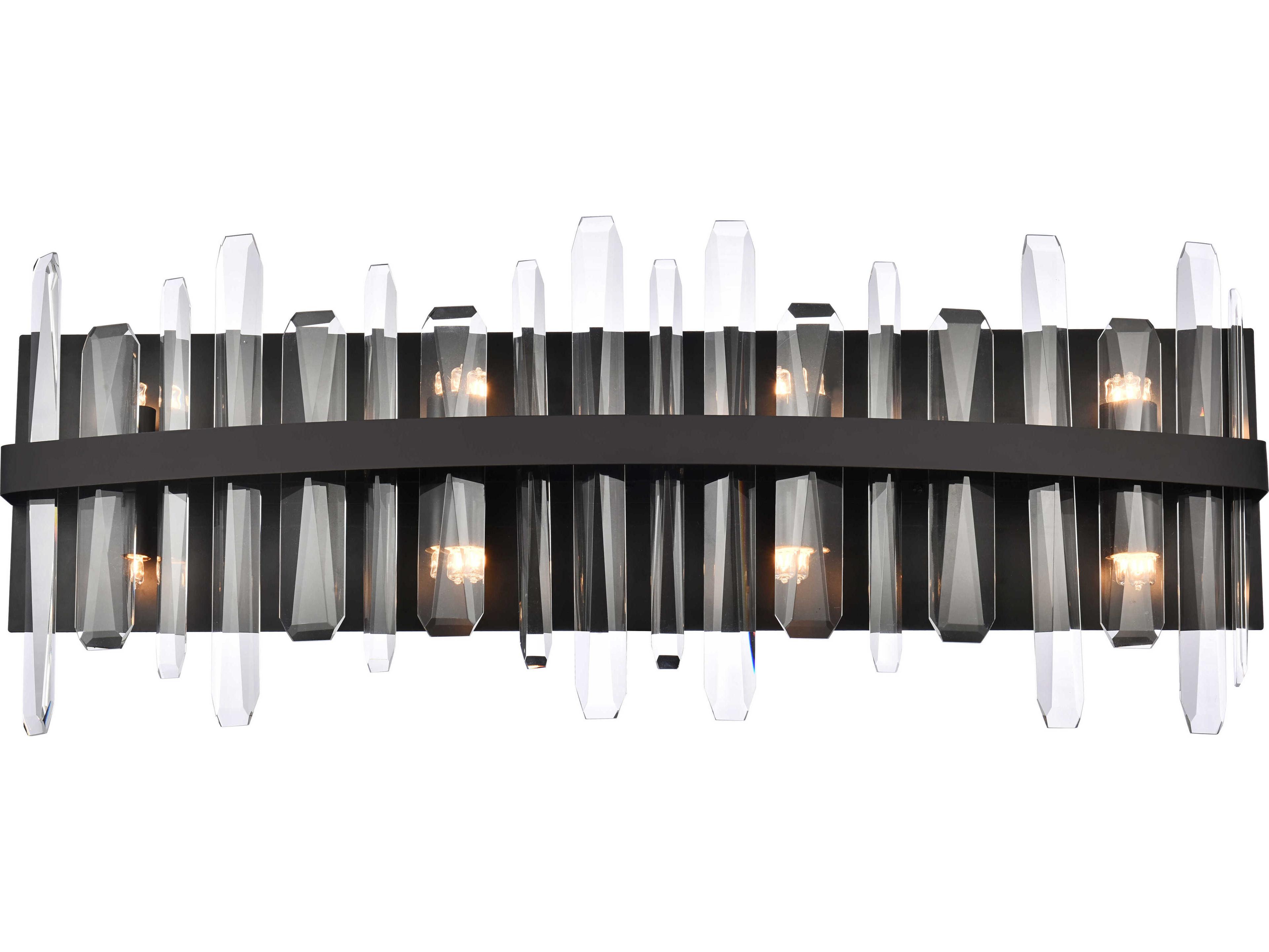 Elegant Lighting Serena 8-Light Black Crystal Vanity Light