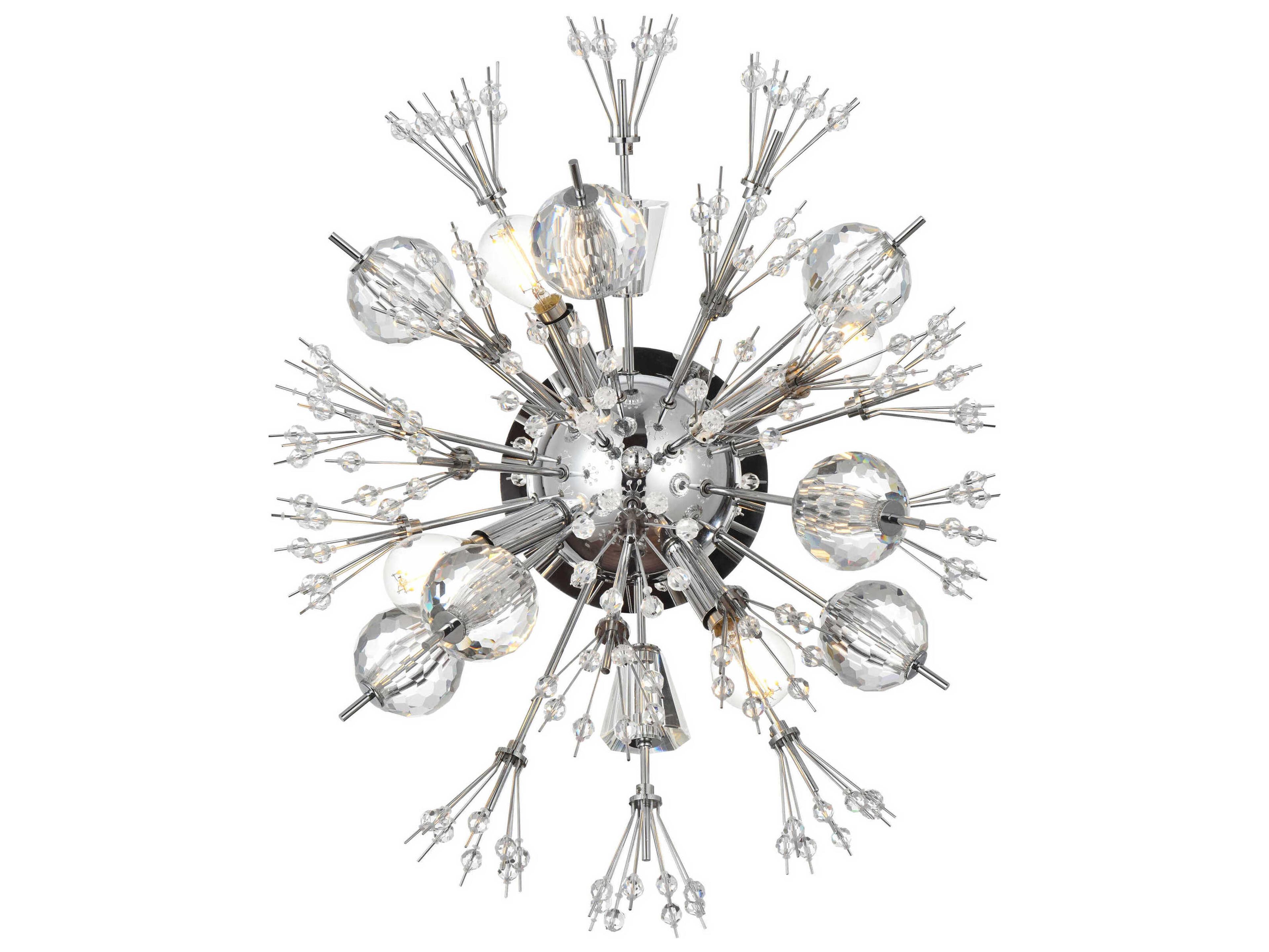 Elegant Lighting Vera 4-Light Chrome Crystal Glass Wall Sconce
