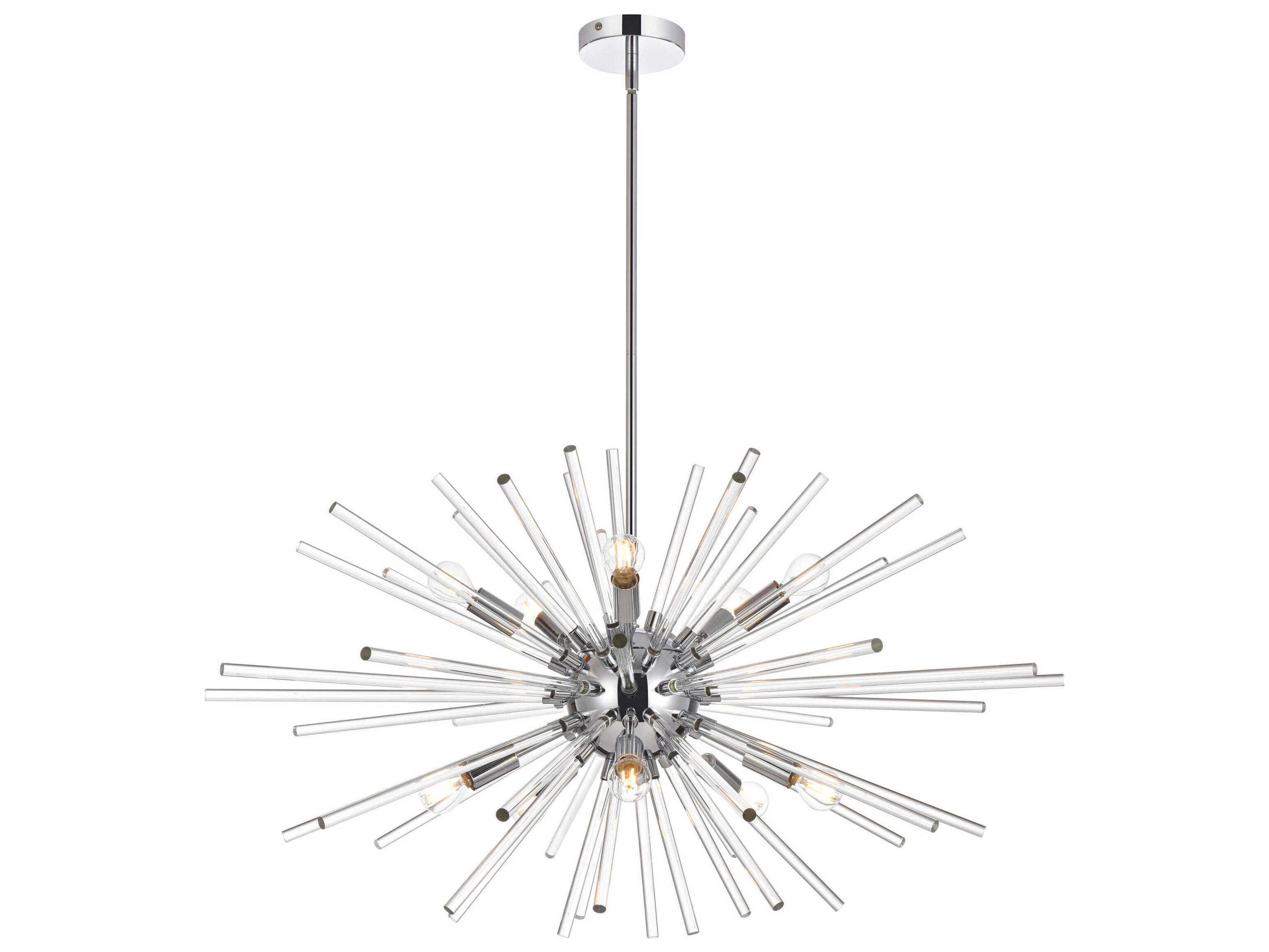 Elegant Lighting Sienna 10-Light Chrome Crystal Glass Sputnik Pendant