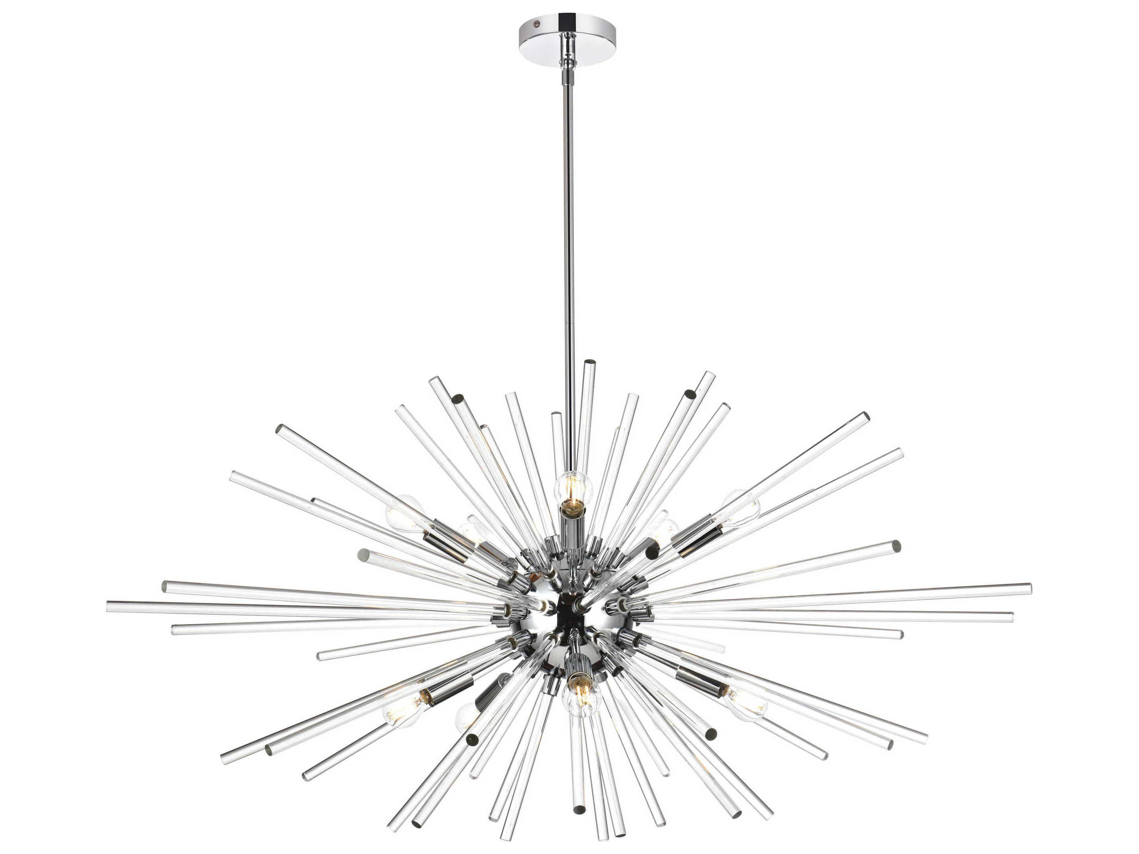 Elegant Lighting Sienna 10-Light Chrome Crystal Glass Sputnik Pendant