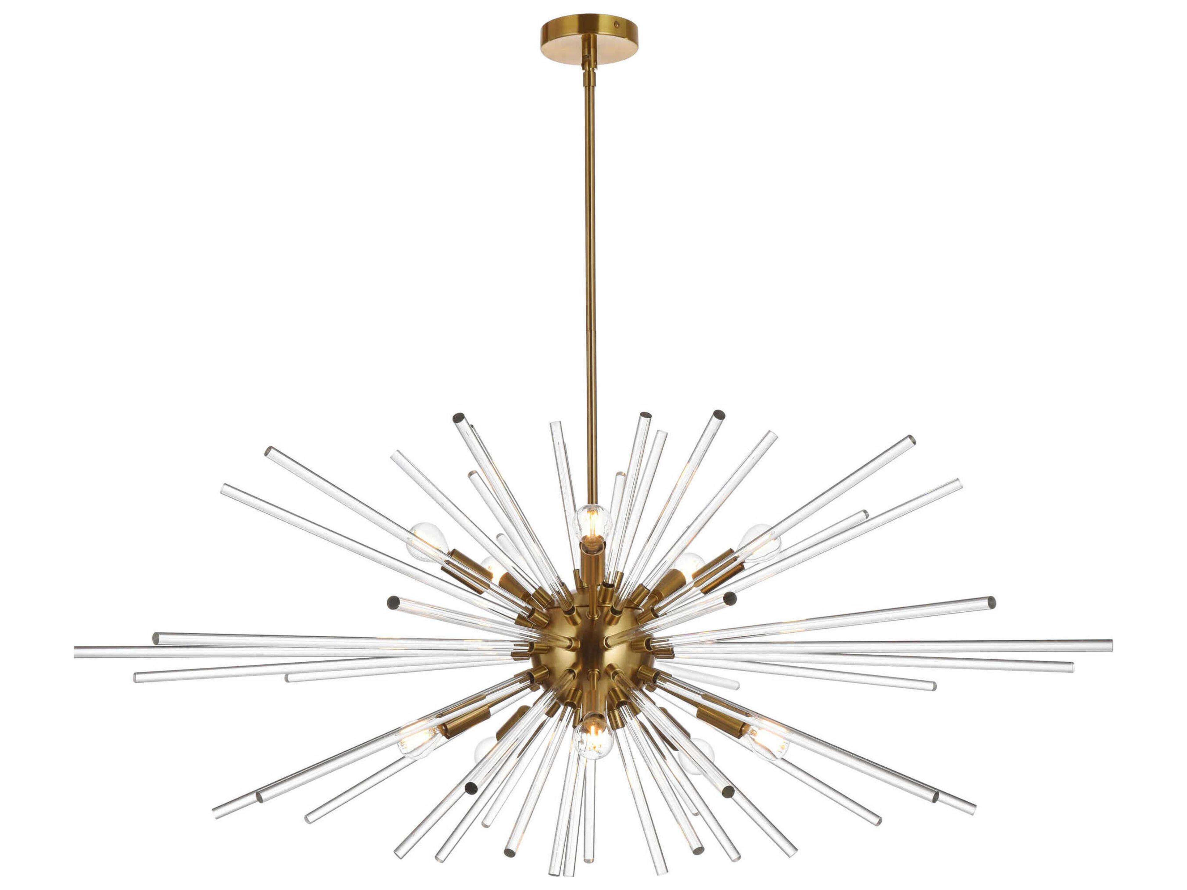 Elegant Lighting Sienna 10-Light Gold Crystal Glass Sputnik Pendant