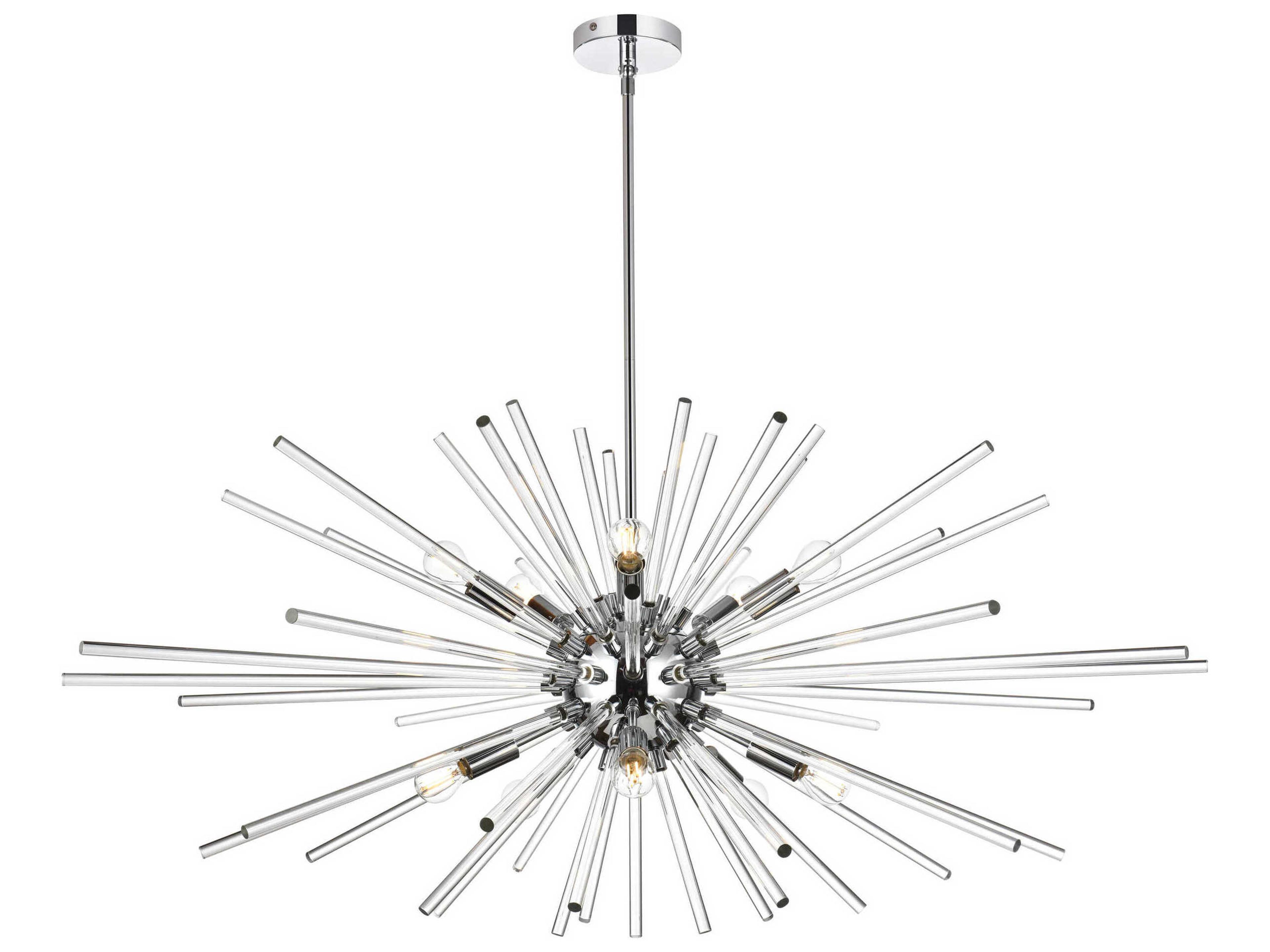 Elegant Lighting Sienna 10-Light Chrome Crystal Glass Sputnik Pendant