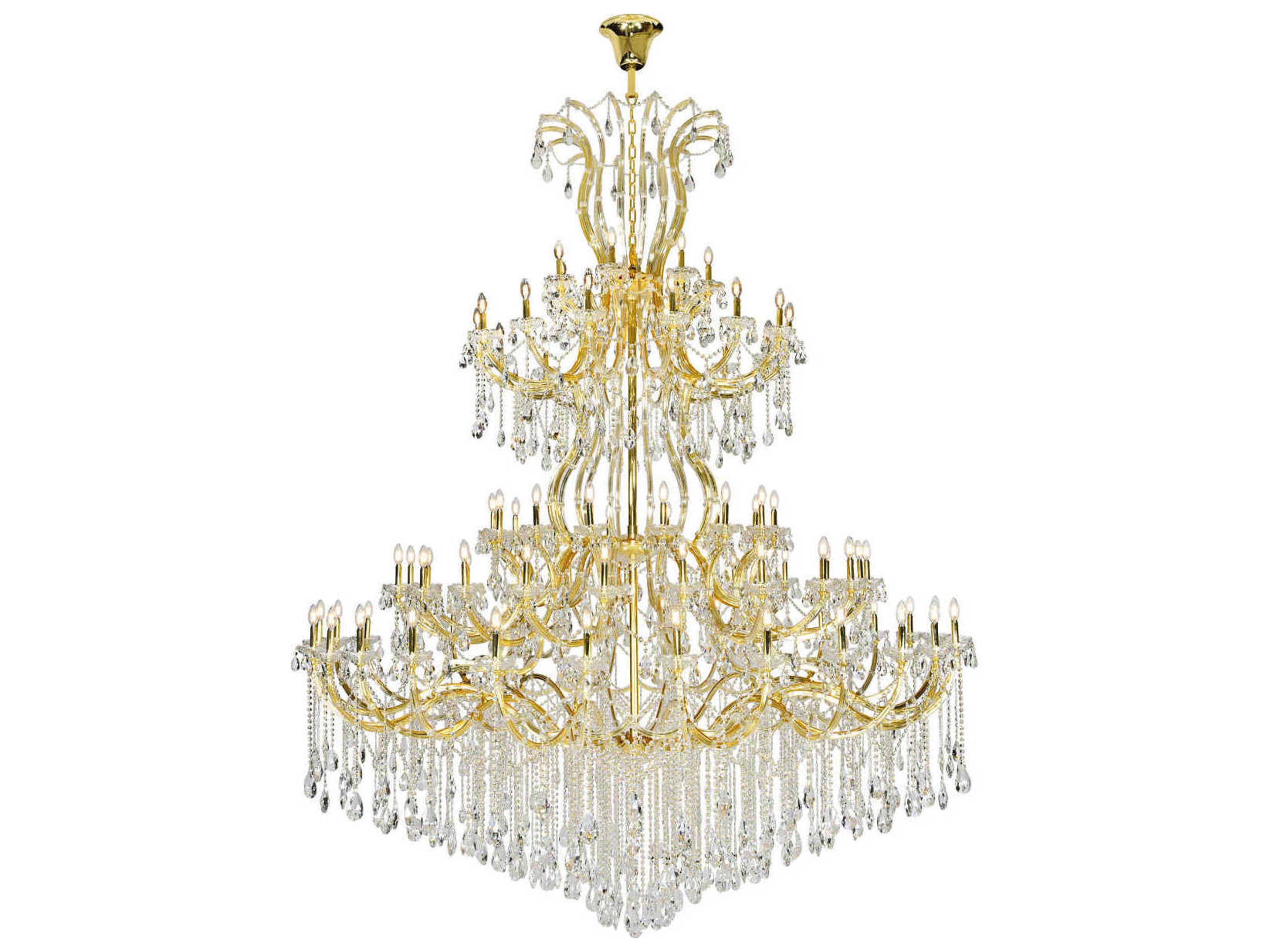 Elegant Lighting Maria Theresa 84-Light Gold Clear Crystal Glass Candelabra Tiered Chandelier