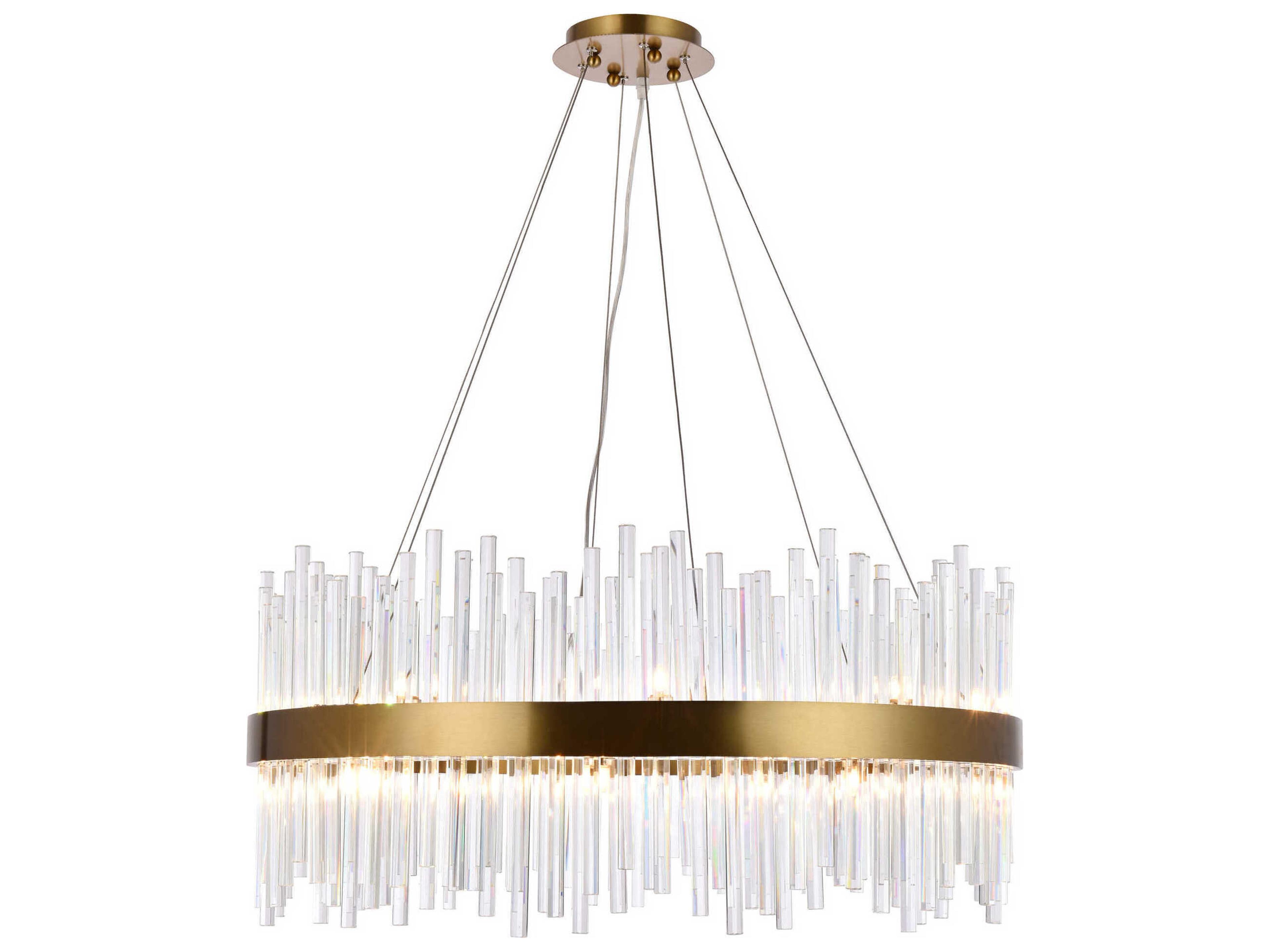 Elegant Lighting Dallas 18-Light8-Light Gold Crystal Glass Round Pendant