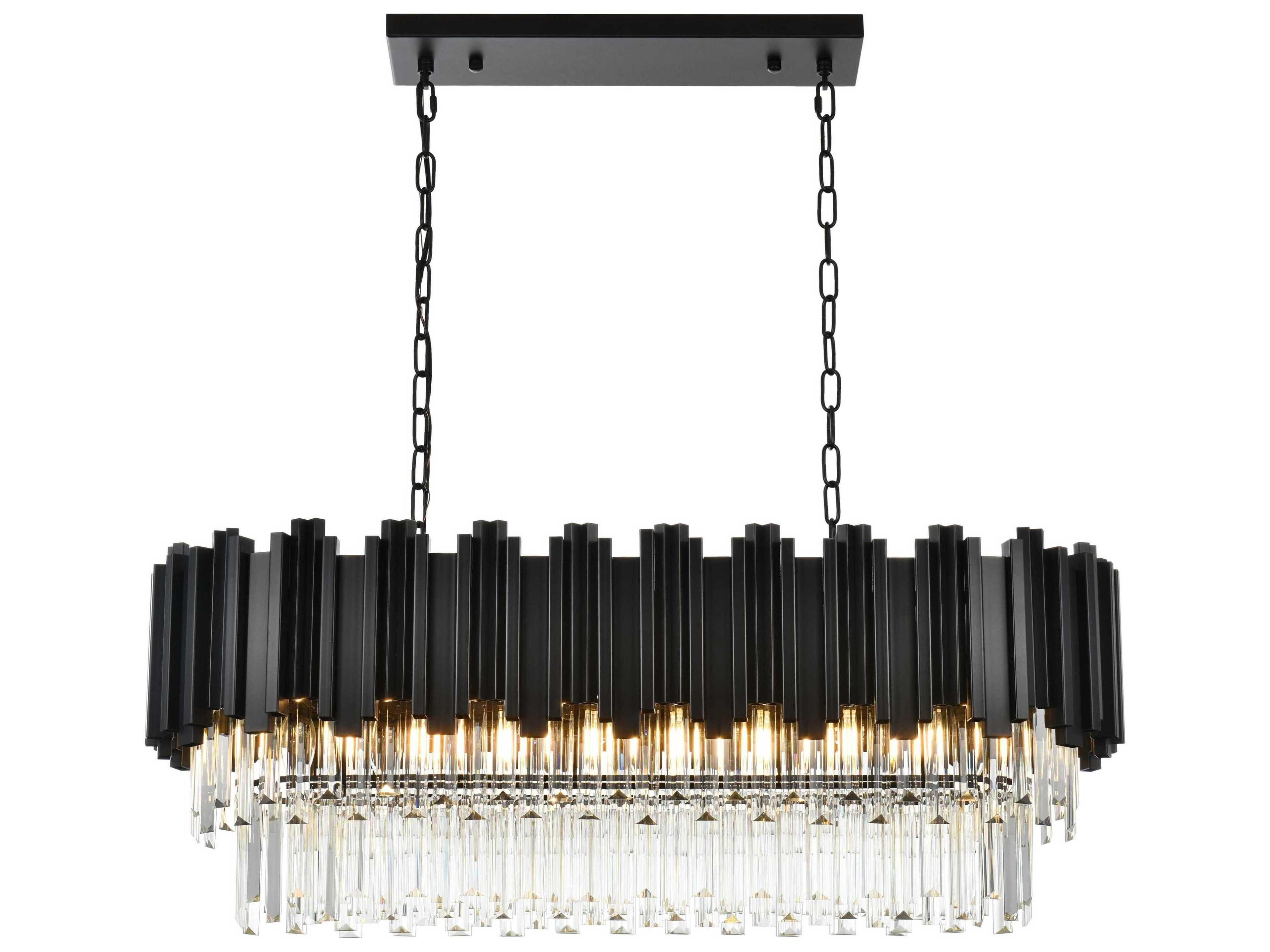 Elegant Lighting Willow 9-Light Black Tiered Island Pendant