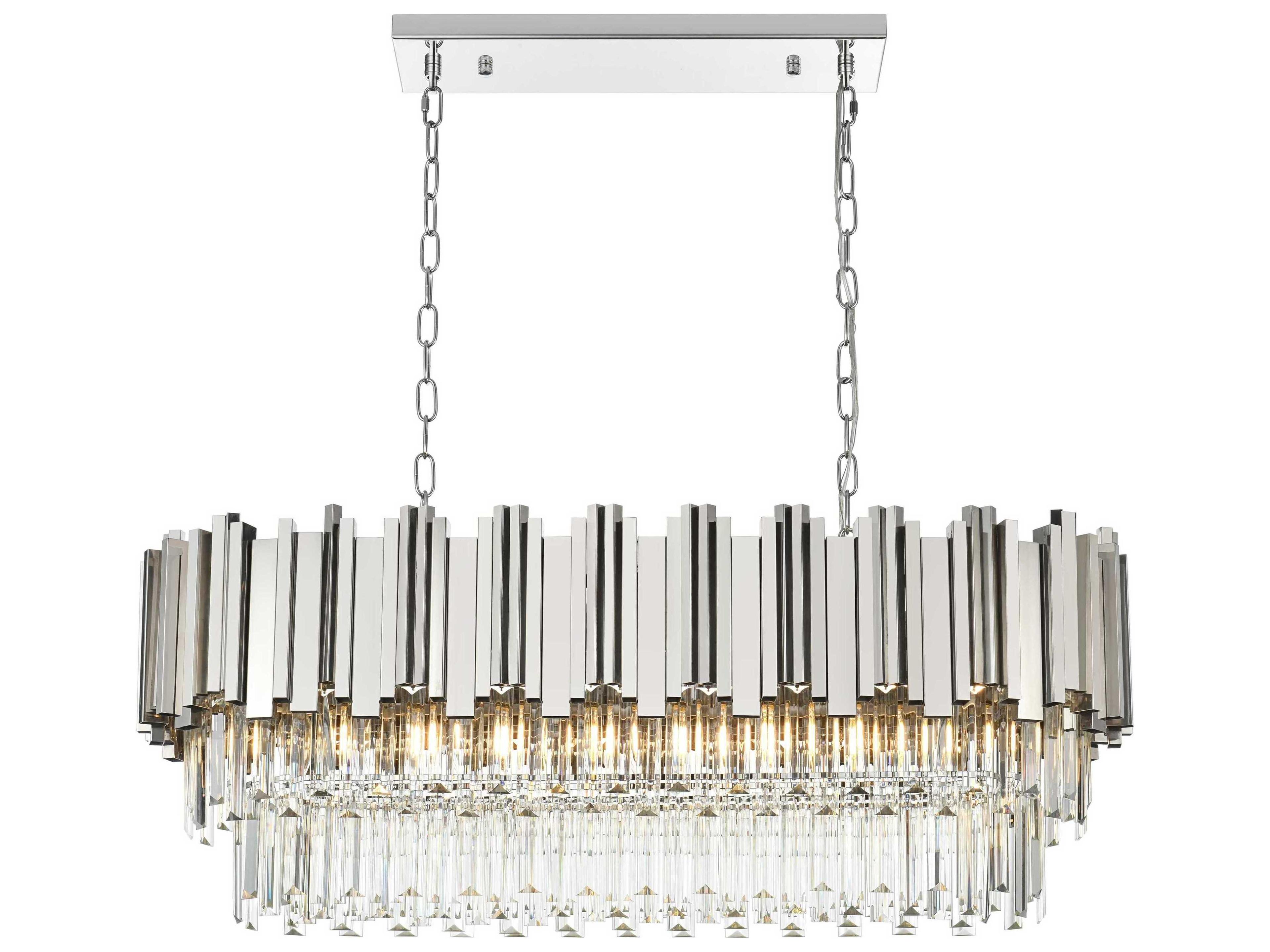 Elegant Lighting Willow 9-Light Chrome Tiered Island Pendant