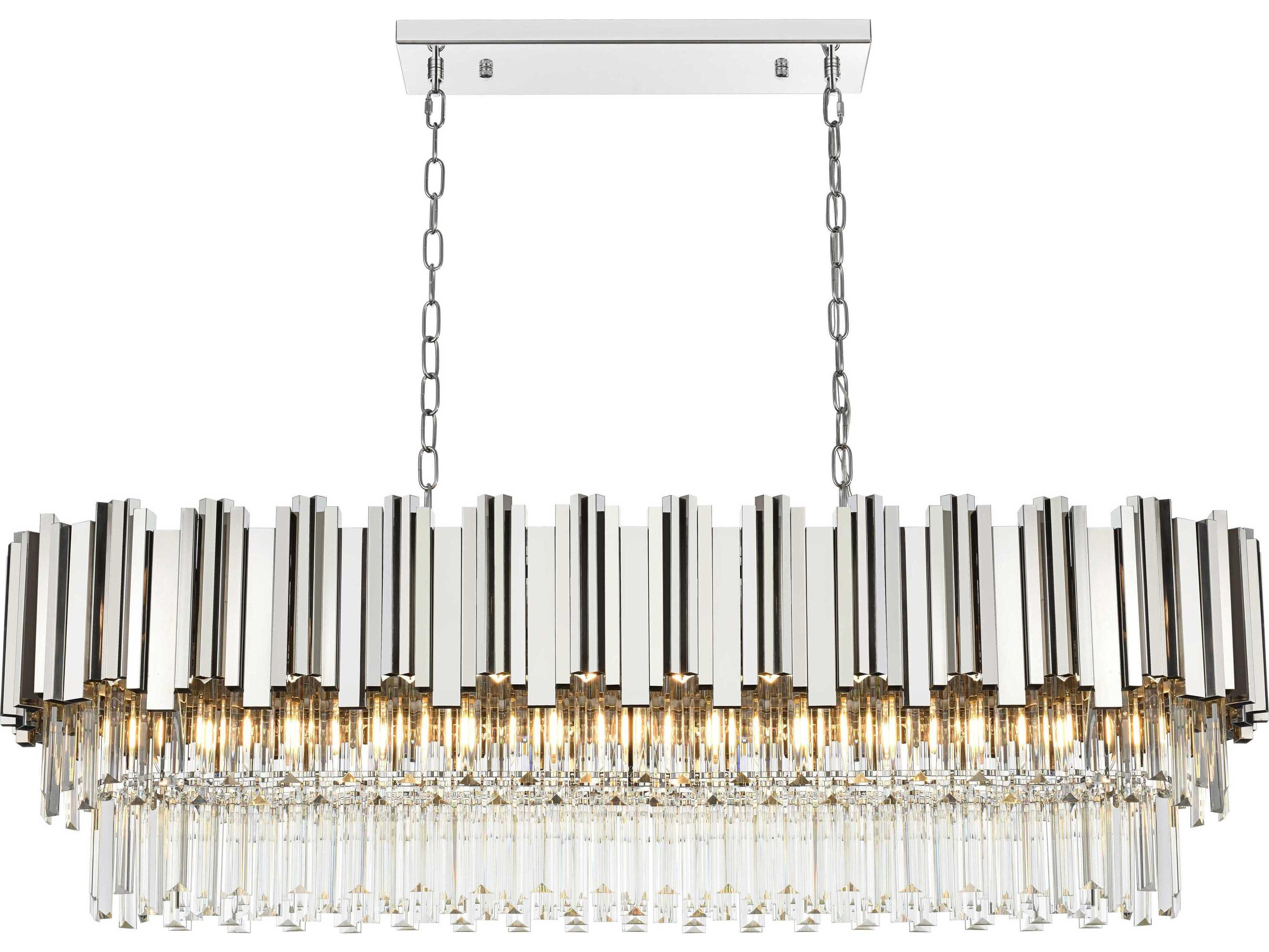 Elegant Lighting Willow 12-Light Chrome Tiered Island Pendant