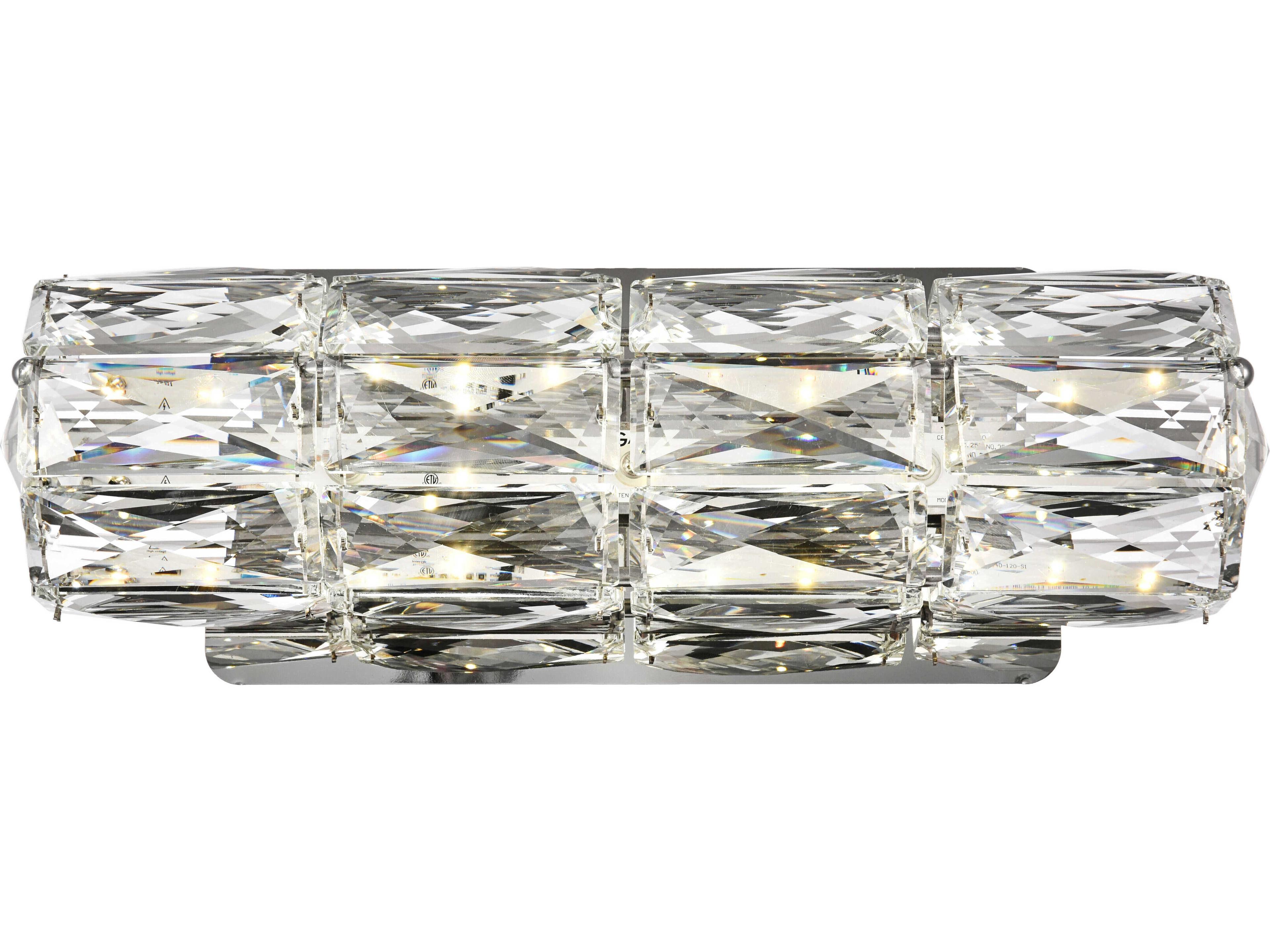 Elegant Lighting Valetta 1-Light Chrome Clear Crystal LED Wall Sconce