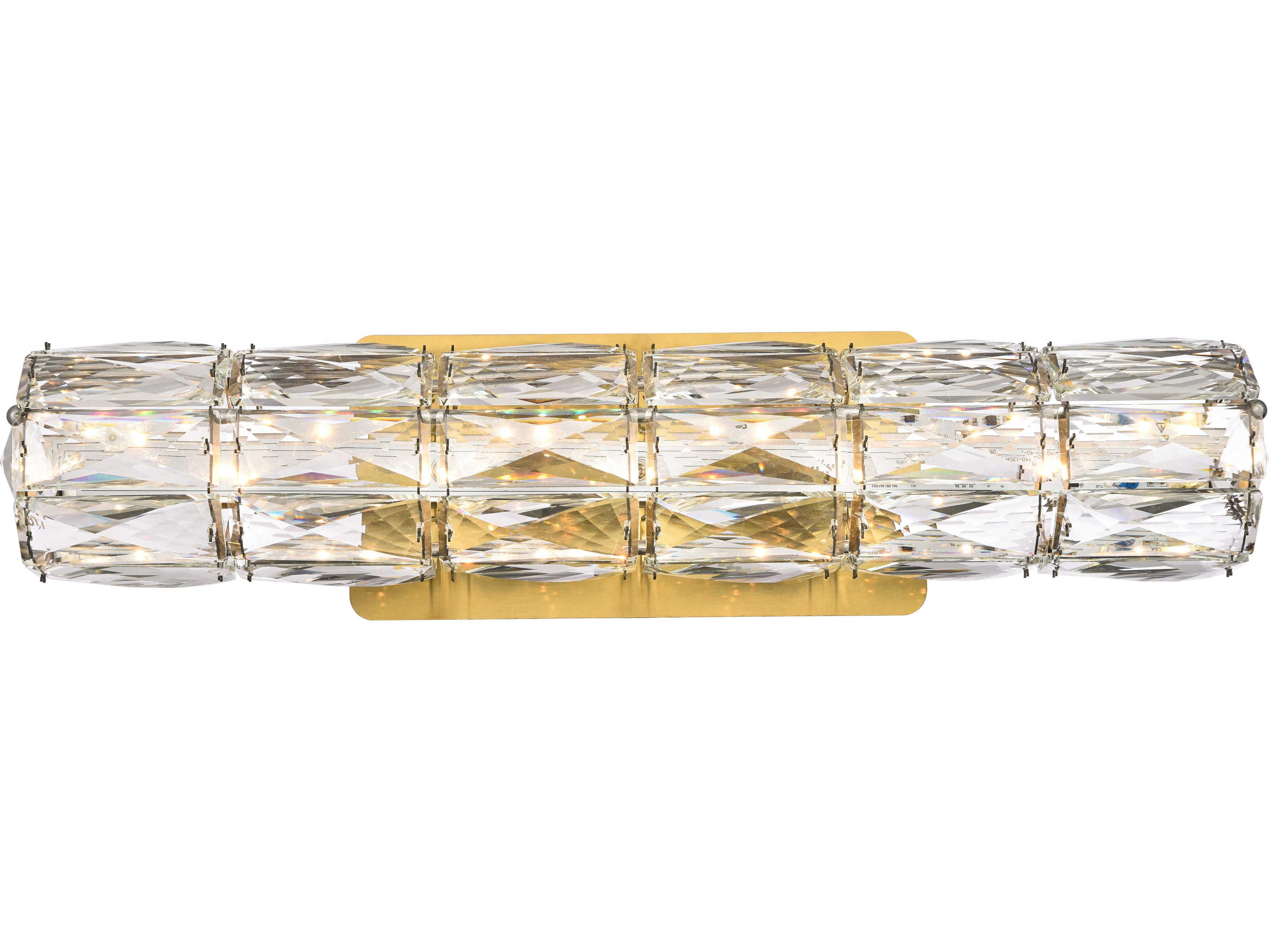 Elegant Lighting Valetta 1-Light Gold Crystal LED Wall Sconce