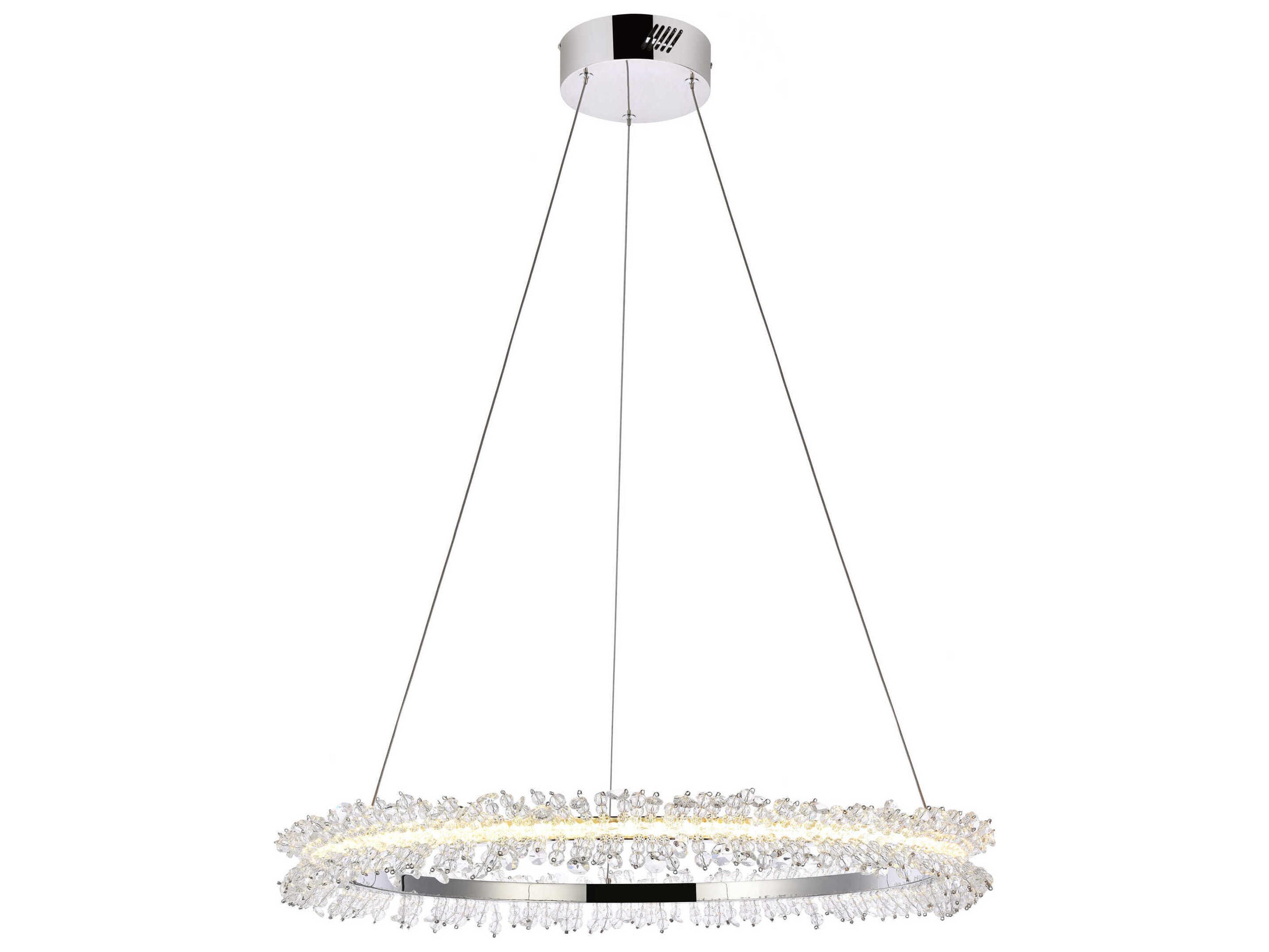 Laurel Chrome Clear Crystal LED Drum Chandelier
