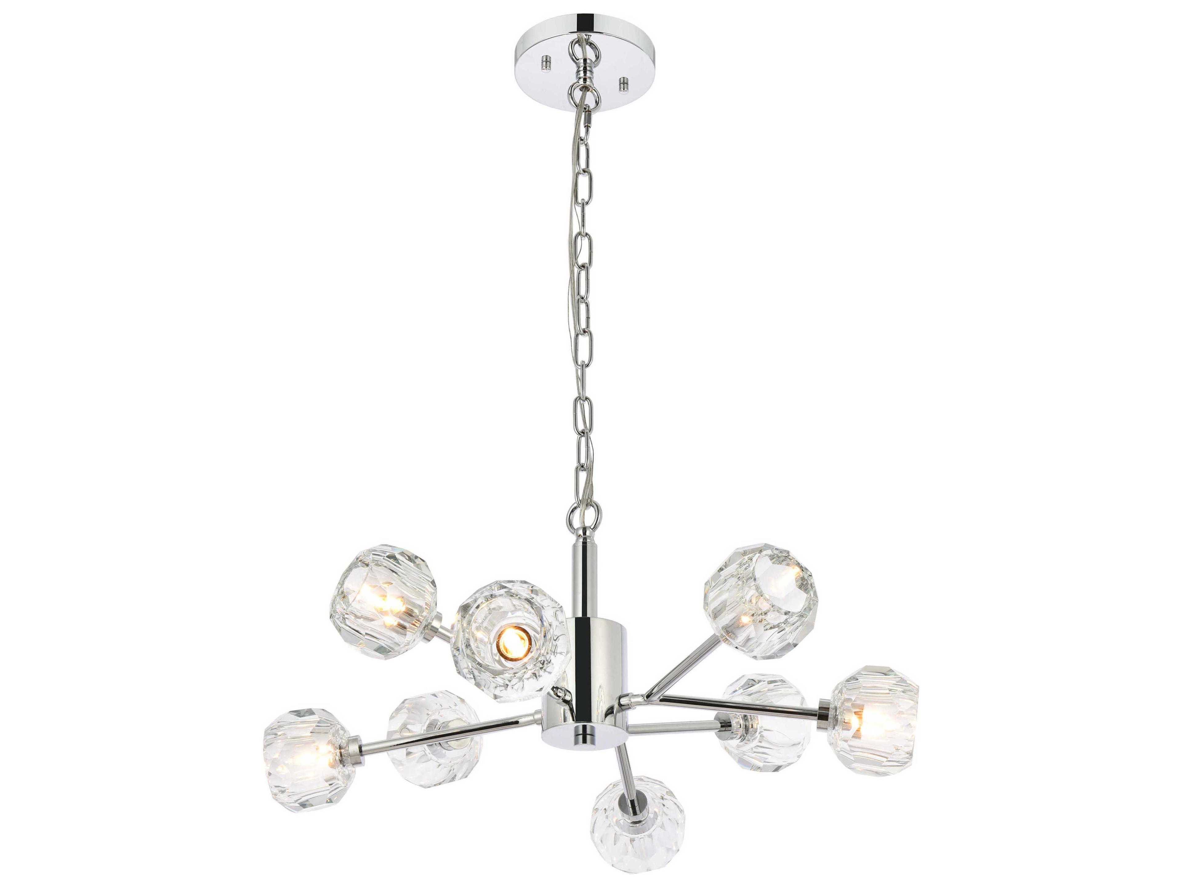 Elegant Lighting Graham 8-Light Chrome Crystal Geometric Pendant