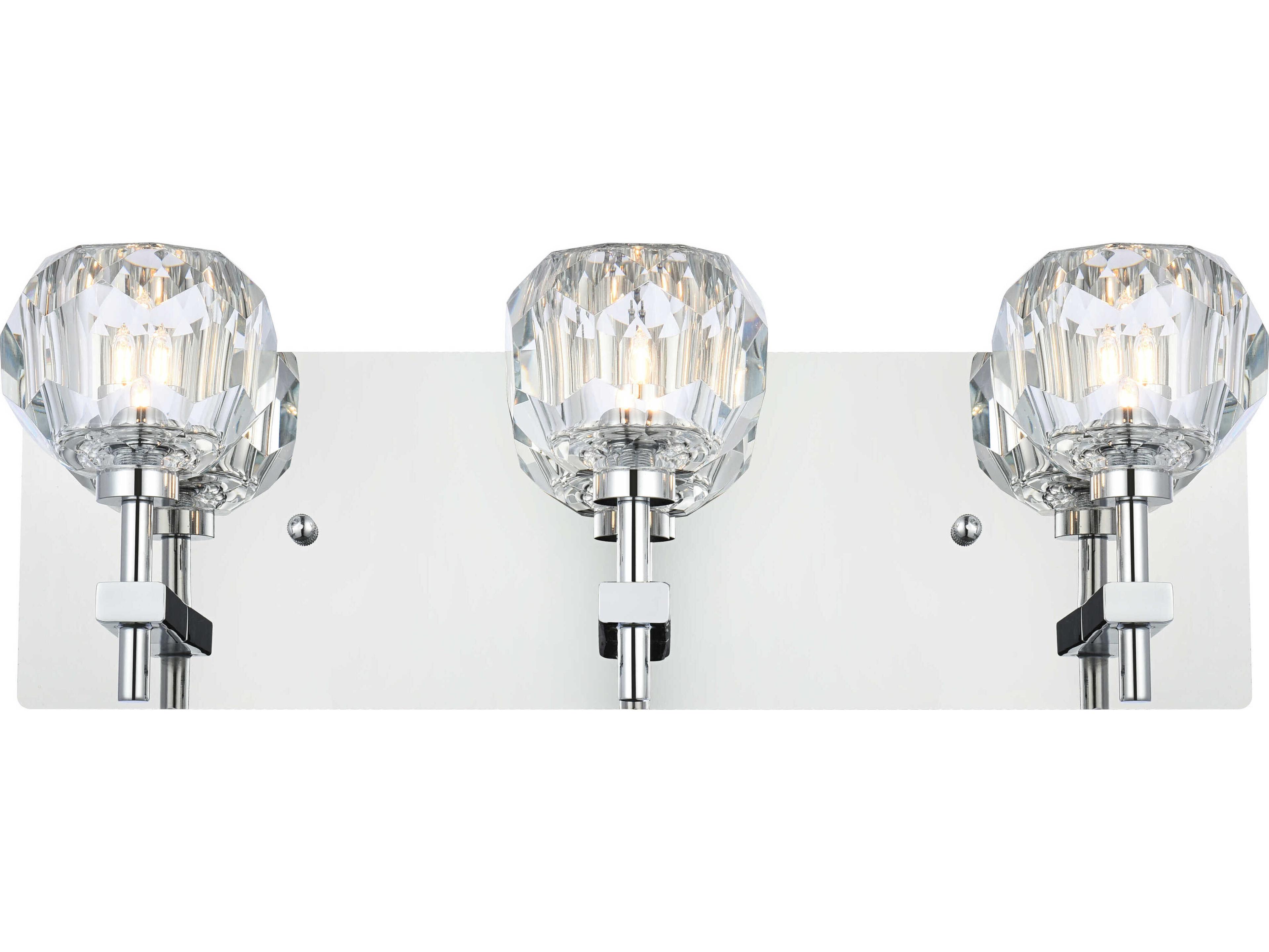 Elegant Lighting Graham 3-Light Chrome Crystal Vanity Light