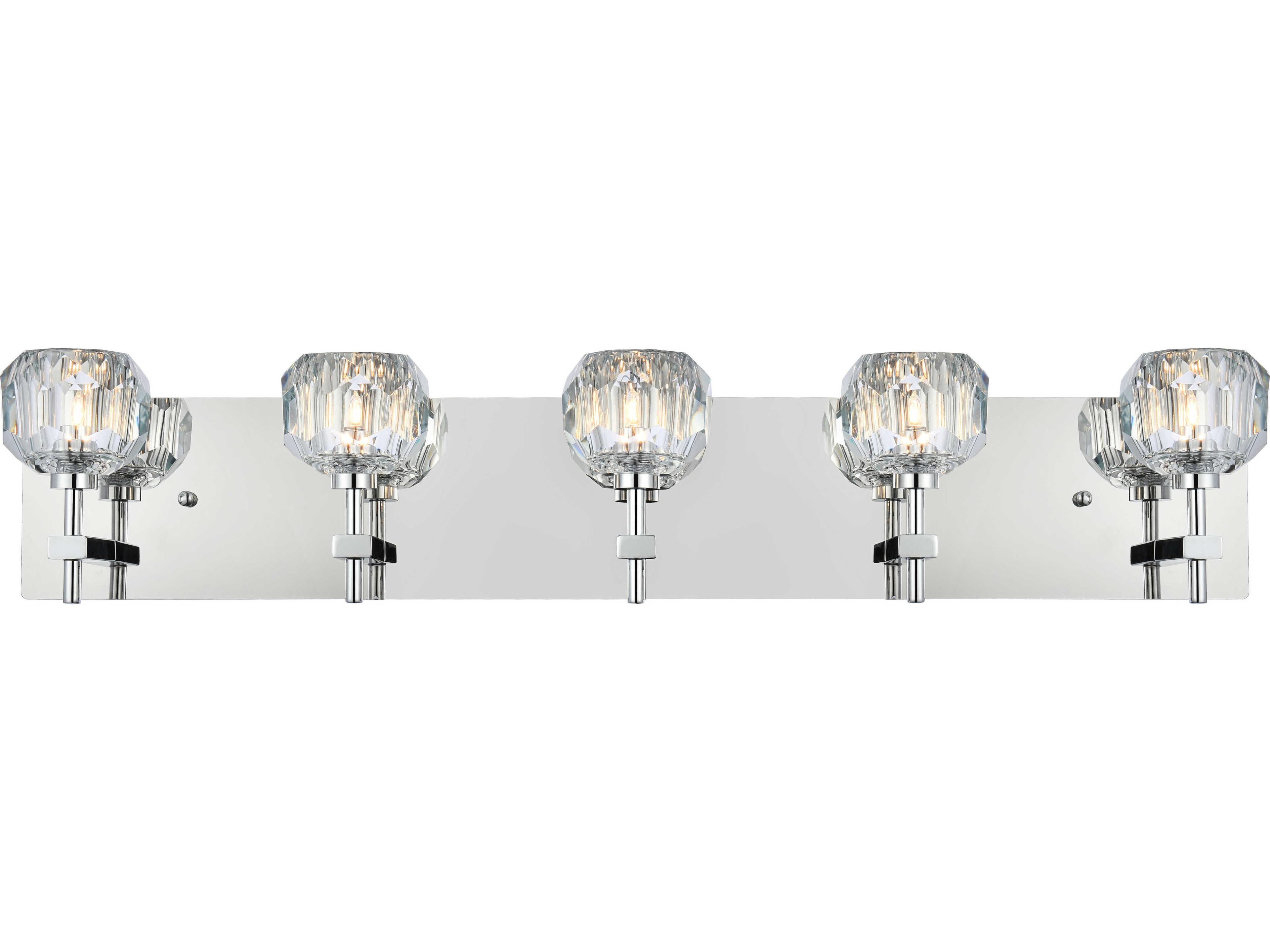 Elegant Lighting Graham 5-Light Chrome Crystal Vanity Light
