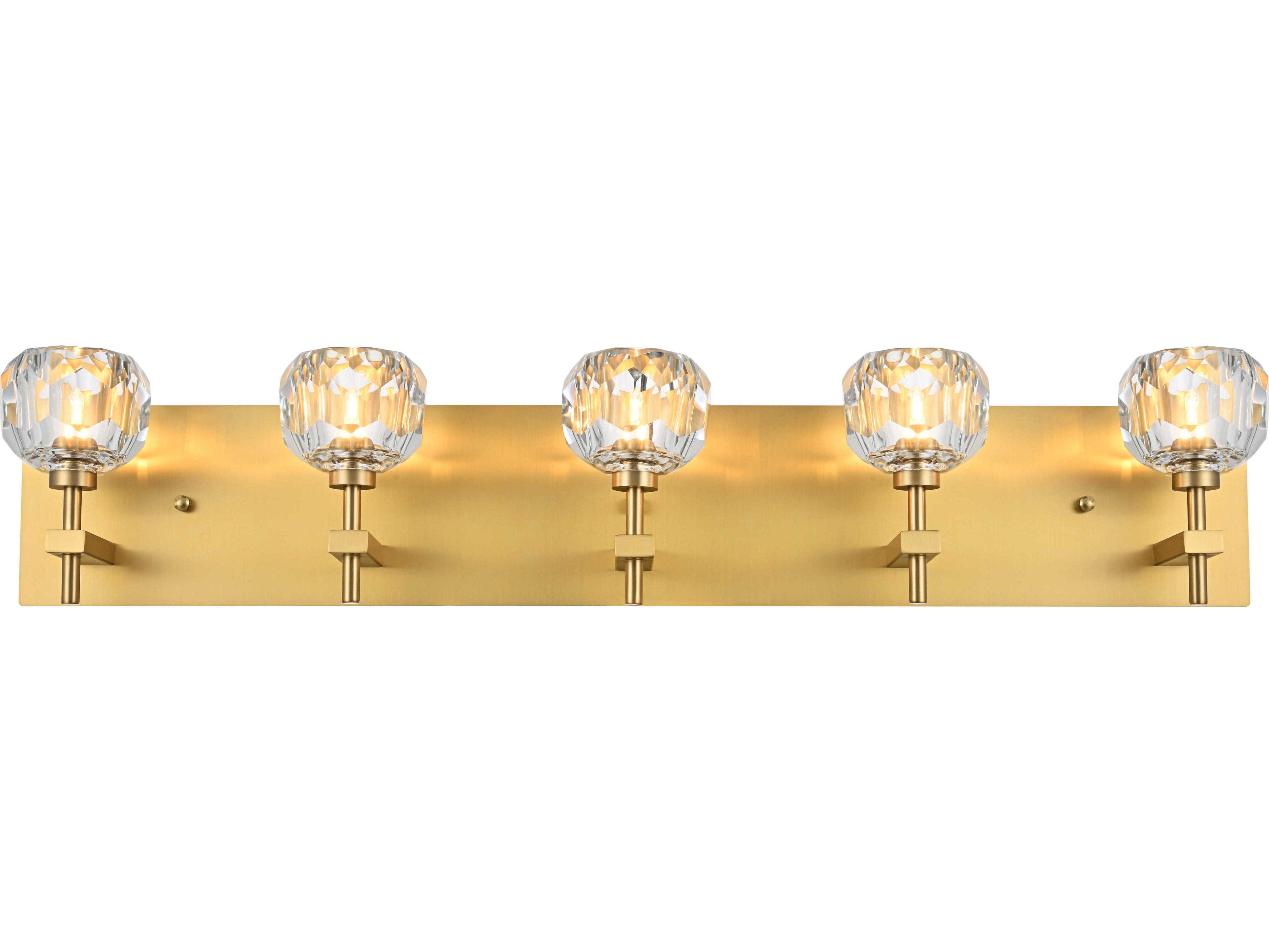 Elegant Lighting Graham 5-Light Gold Crystal Vanity Light