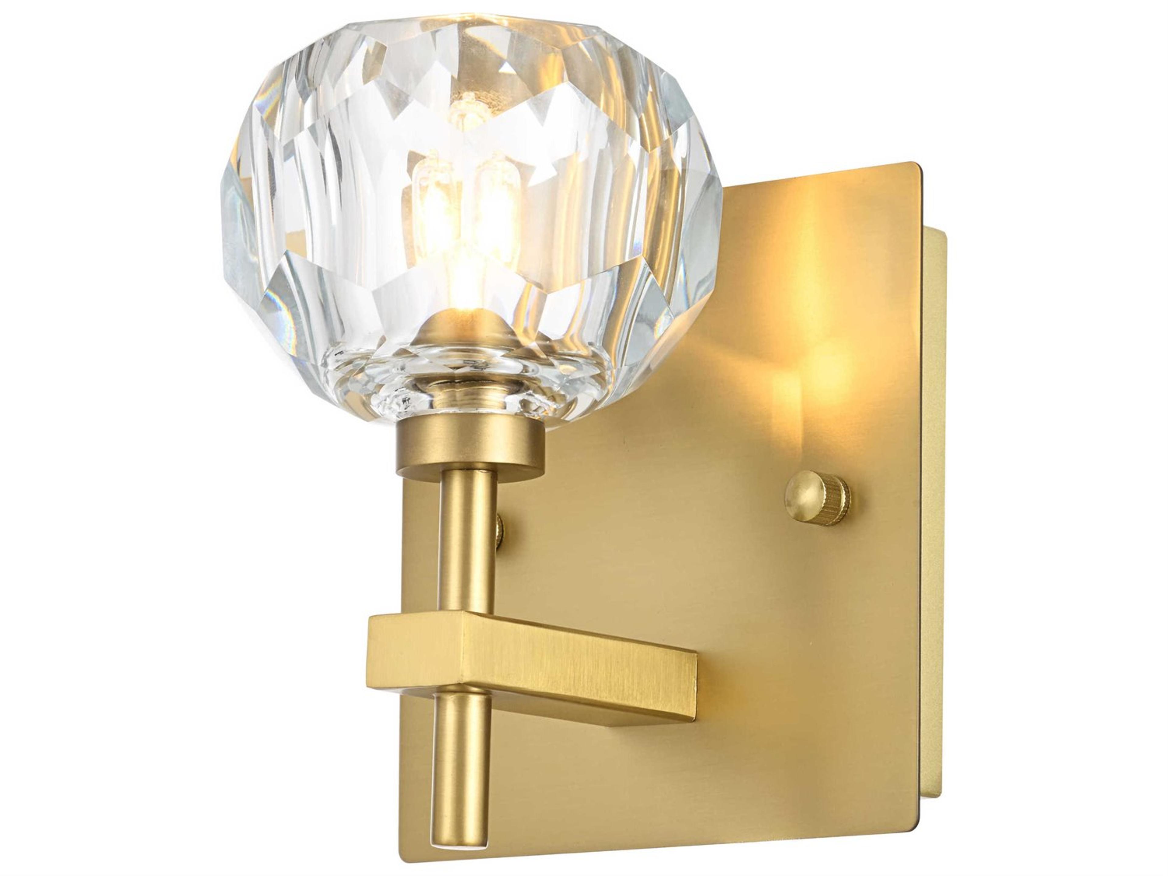 Elegant Lighting Graham 1-Light Gold Crystal Wall Sconce