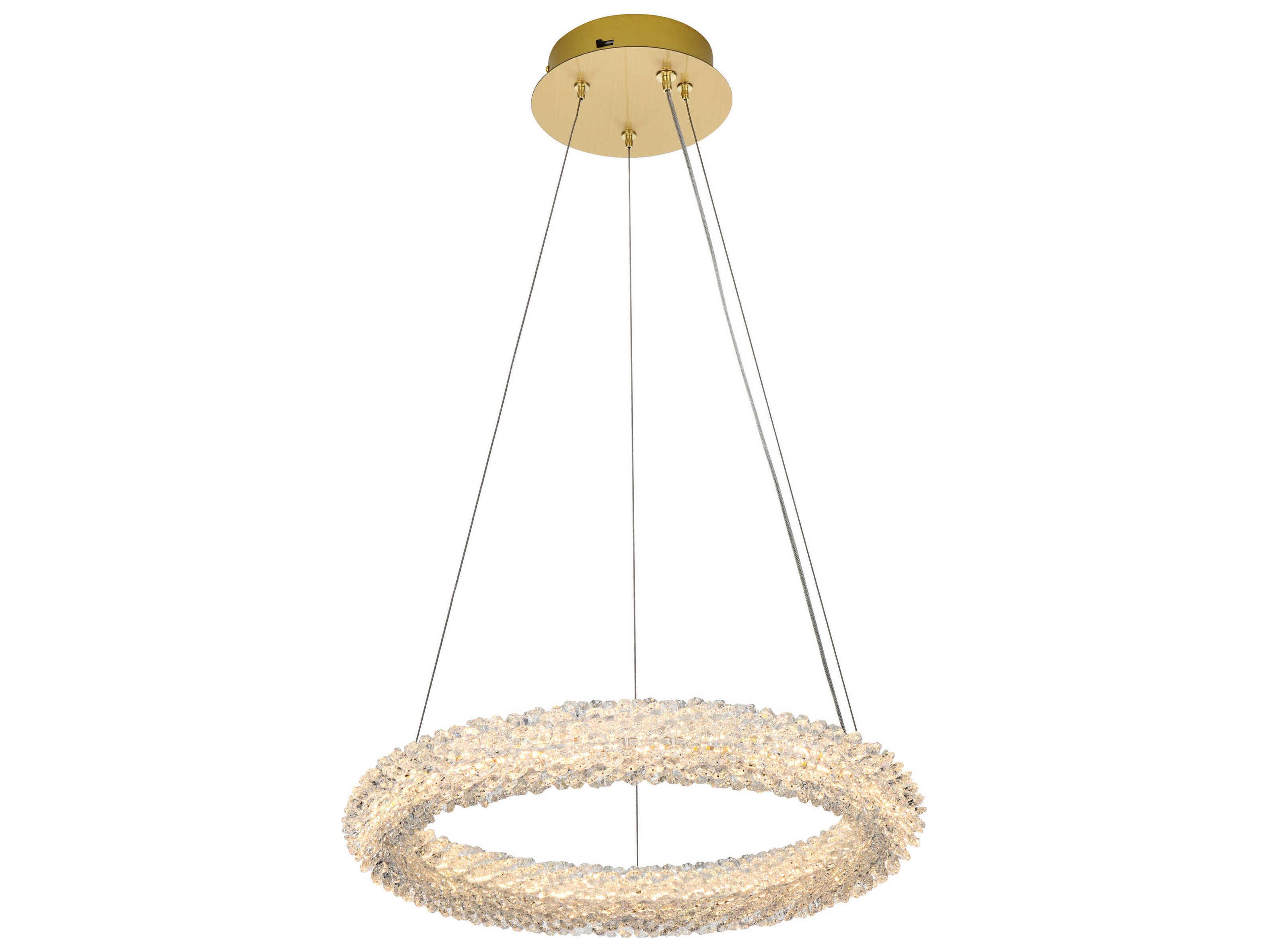 Elegant Lighting Bowen 1-Light Satin Gold Round Pendant