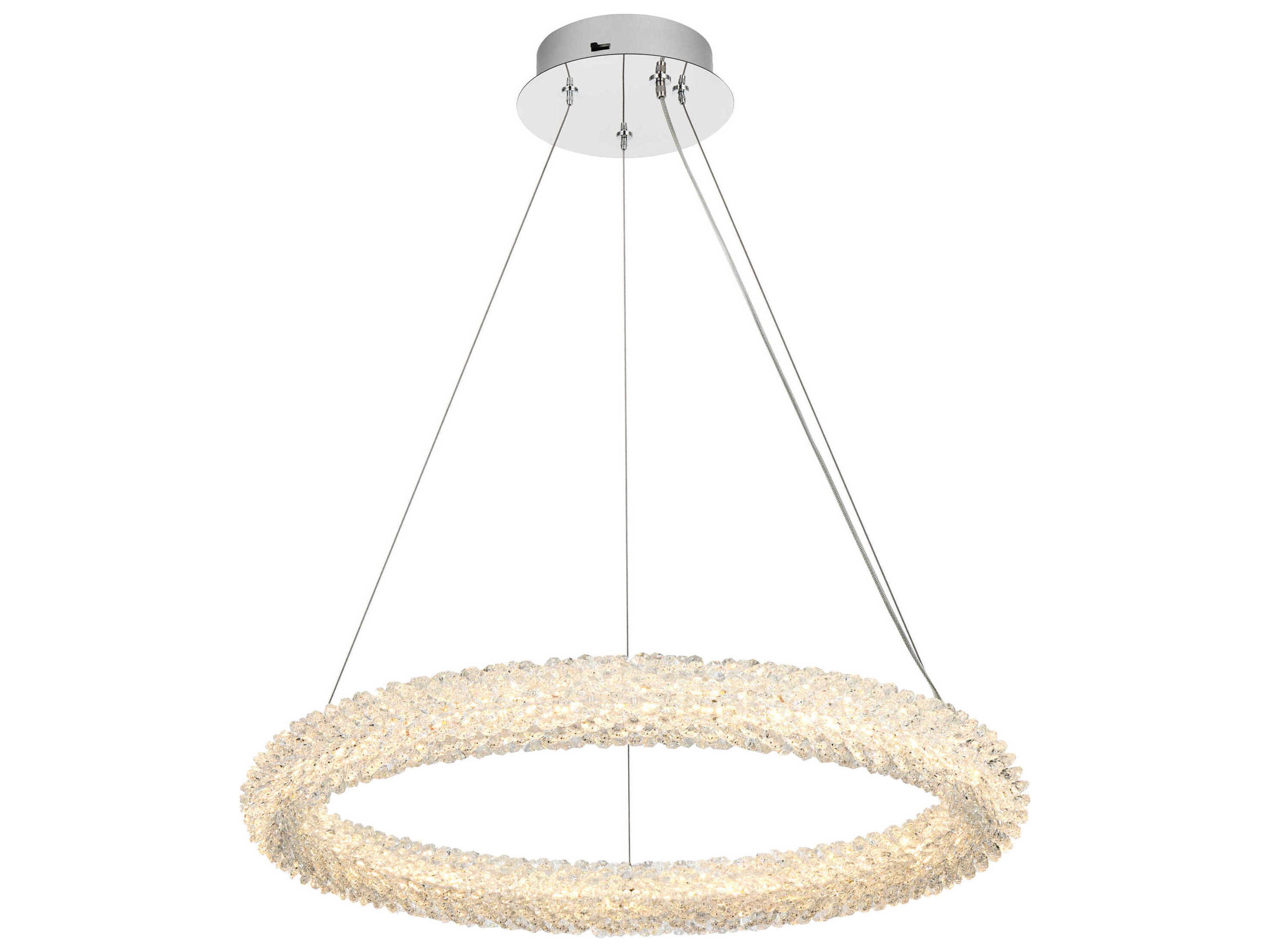 Elegant Lighting Bowen 1-Light Chrome Round Pendant