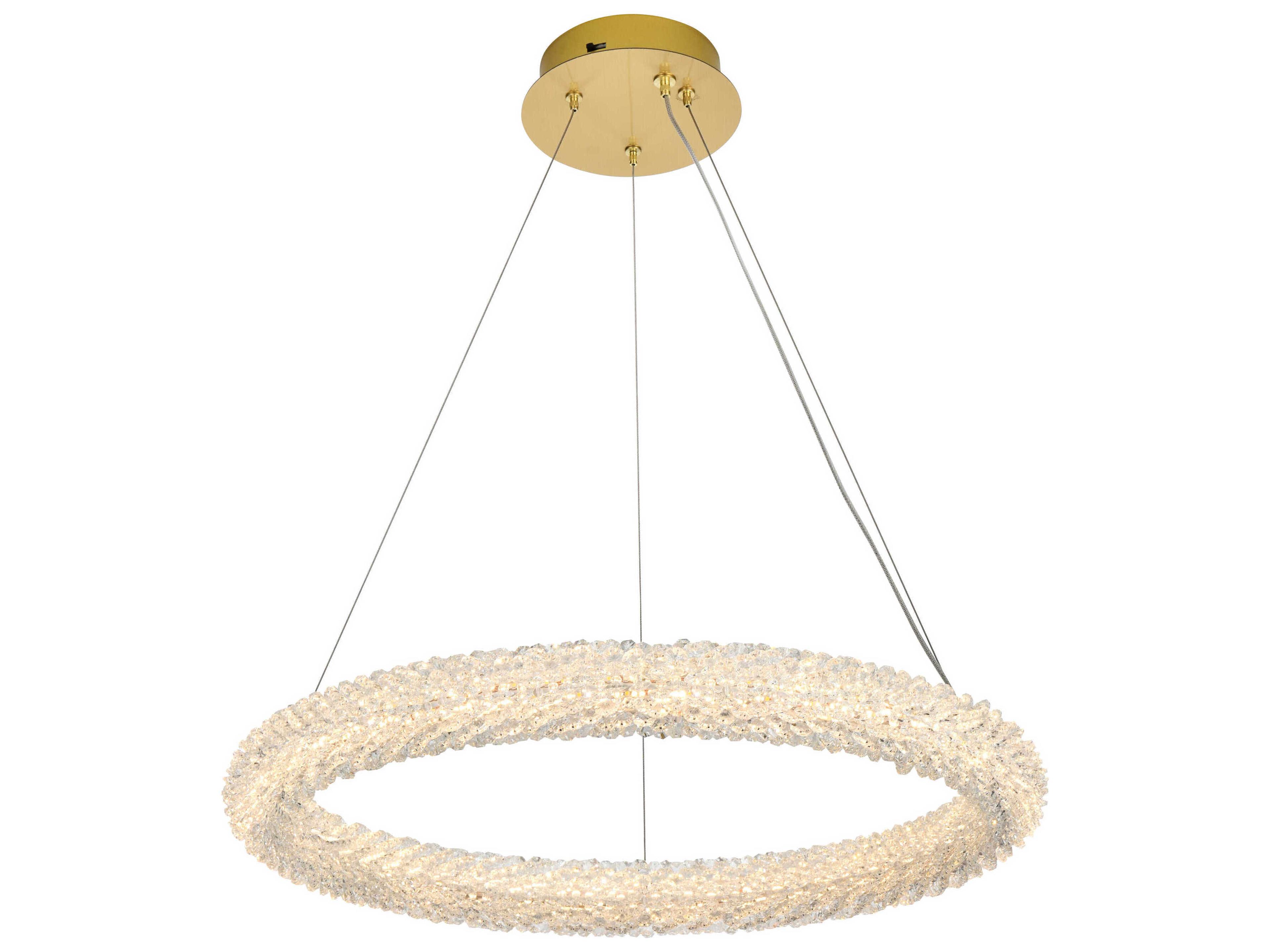 Elegant Lighting Bowen 1-Light Satin Gold Round Pendant