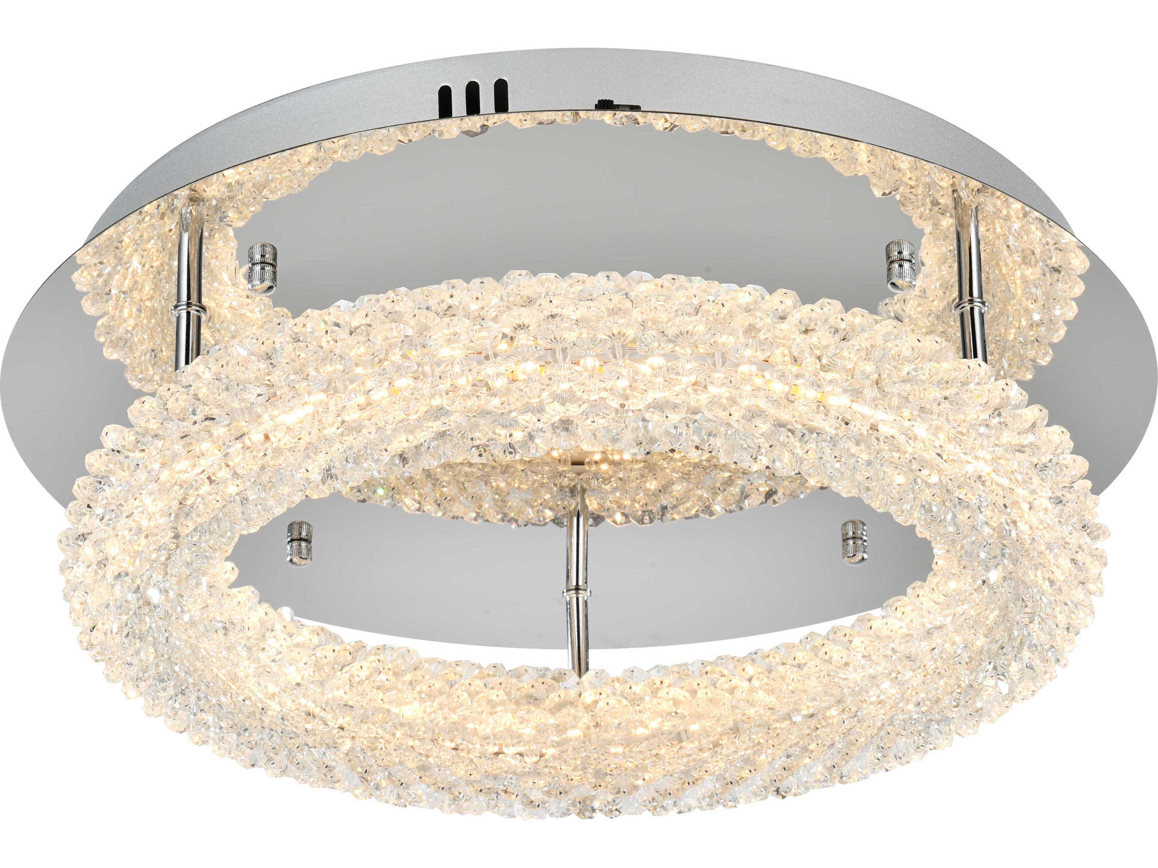 Elegant Lighting Bowen 1-Light Chrome Round Semi Flush Mount