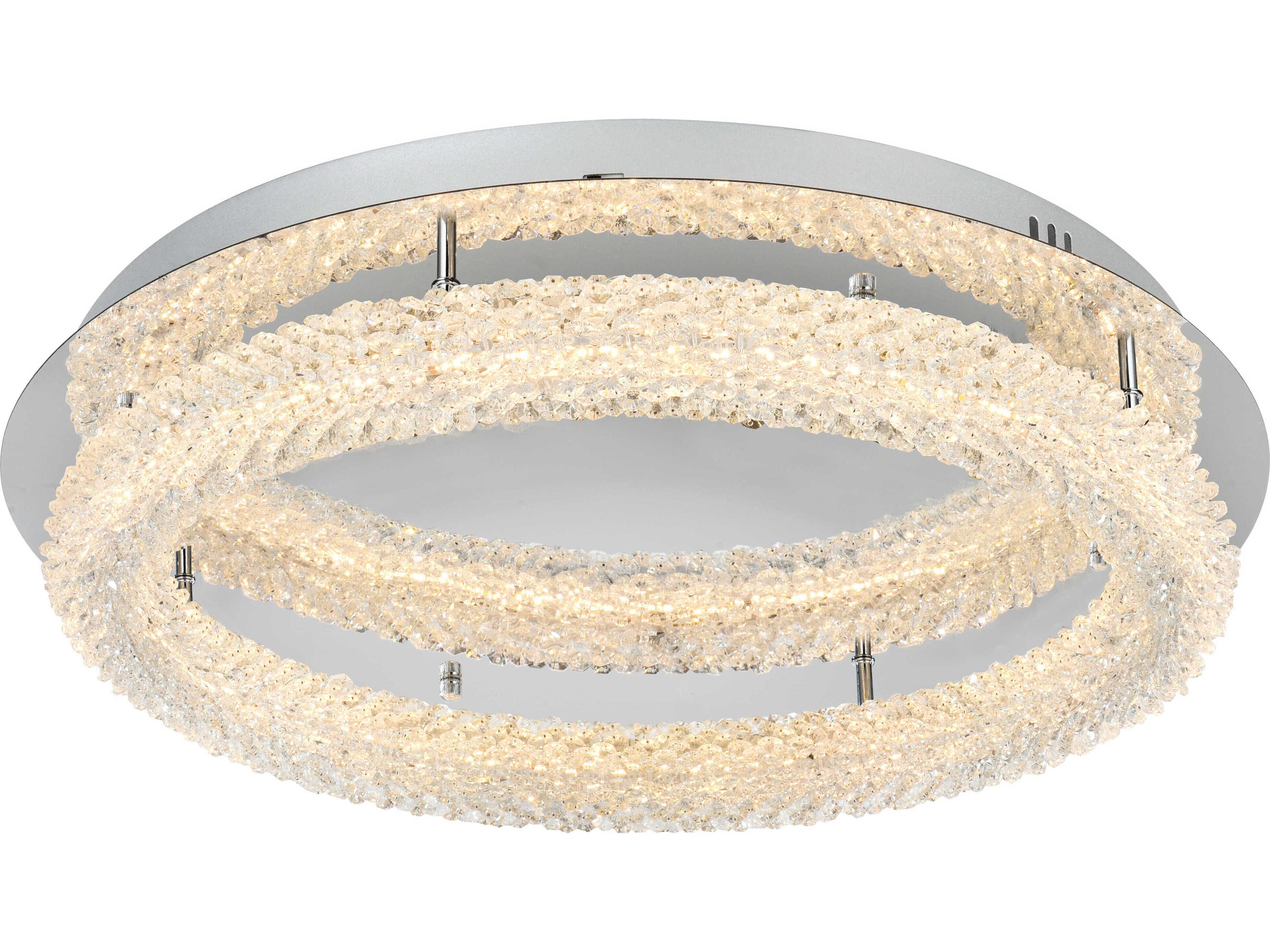 Elegant Lighting Bowen 1-Light Chrome Round Semi Flush Mount