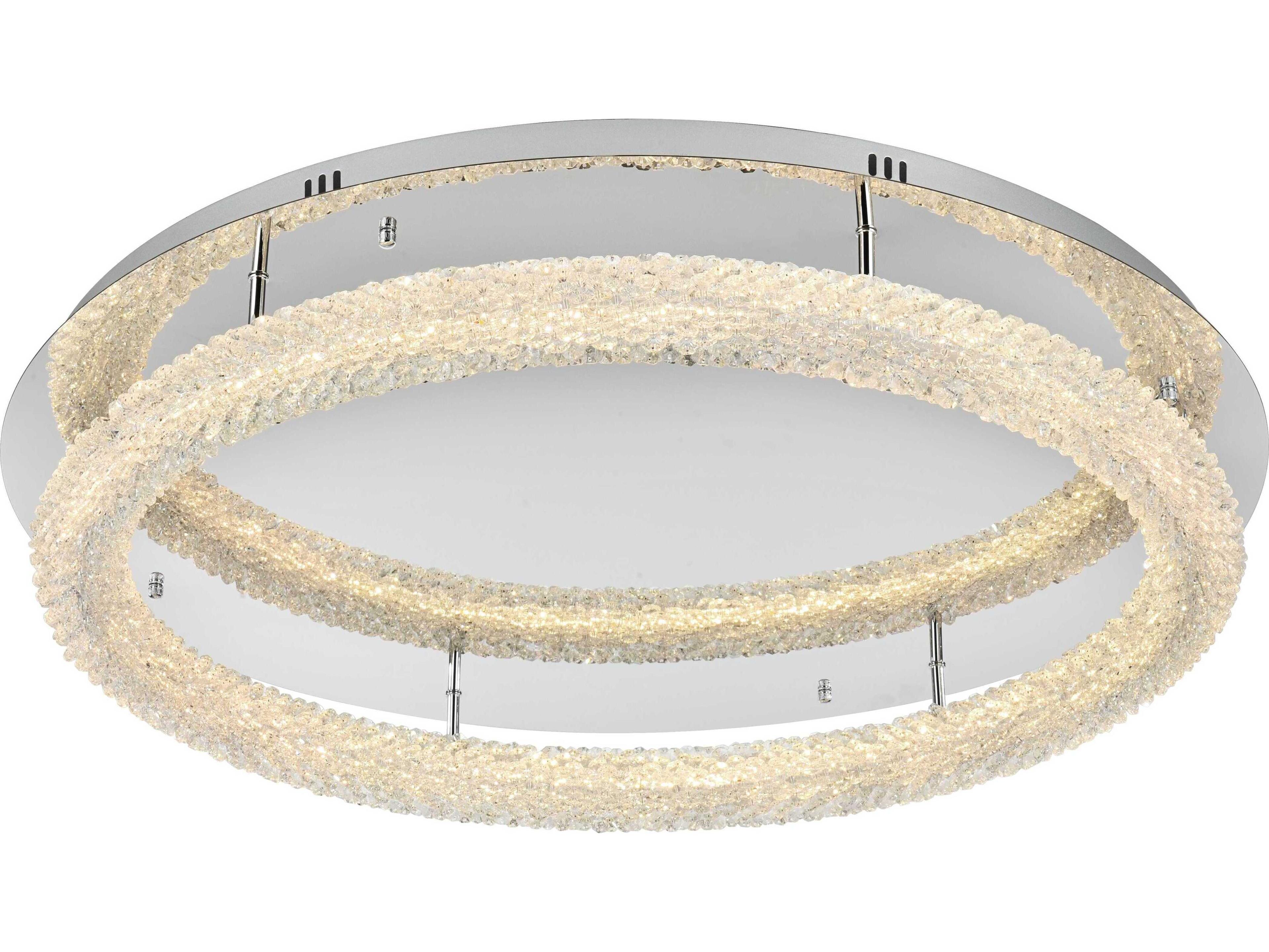 Elegant Lighting Bowen 1-Light Chrome Round Semi Flush Mount