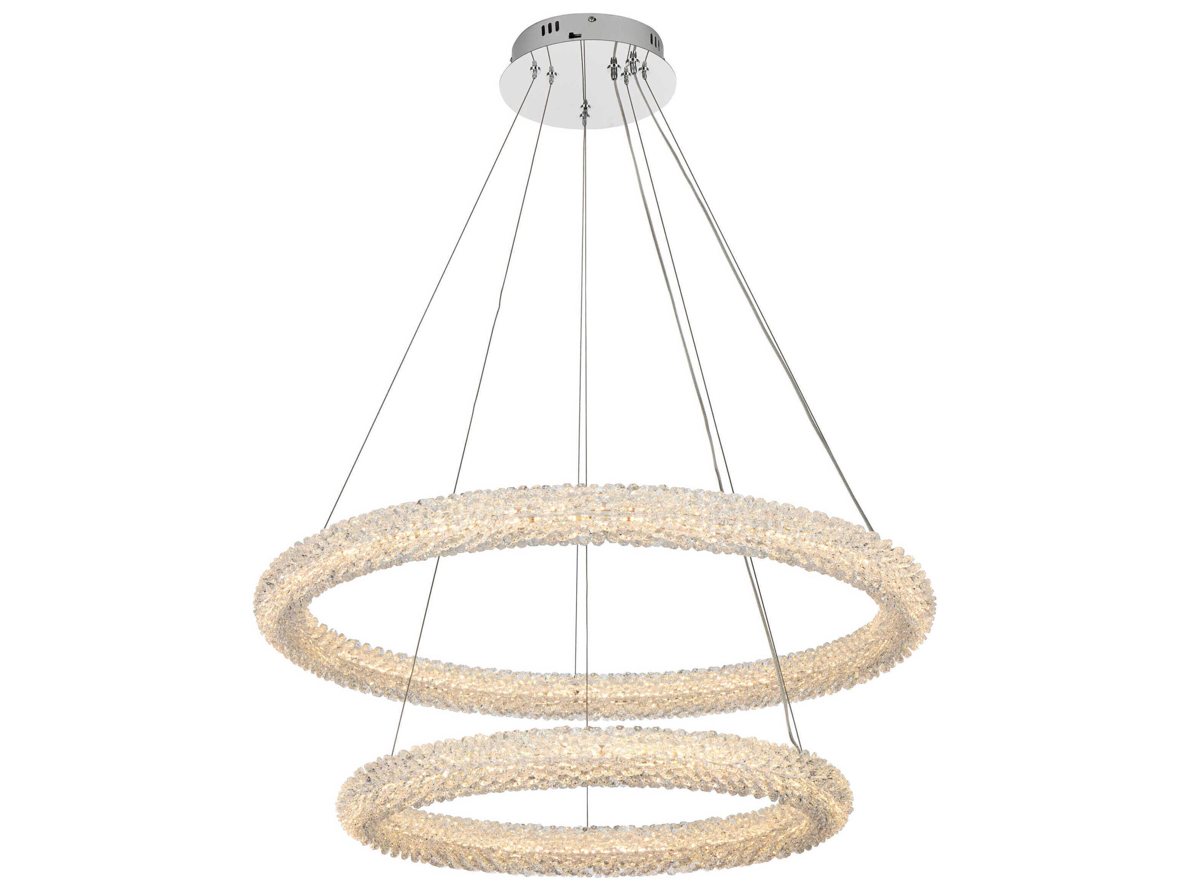 Elegant Lighting Bowen 2-Light Chrome Tiered Pendant