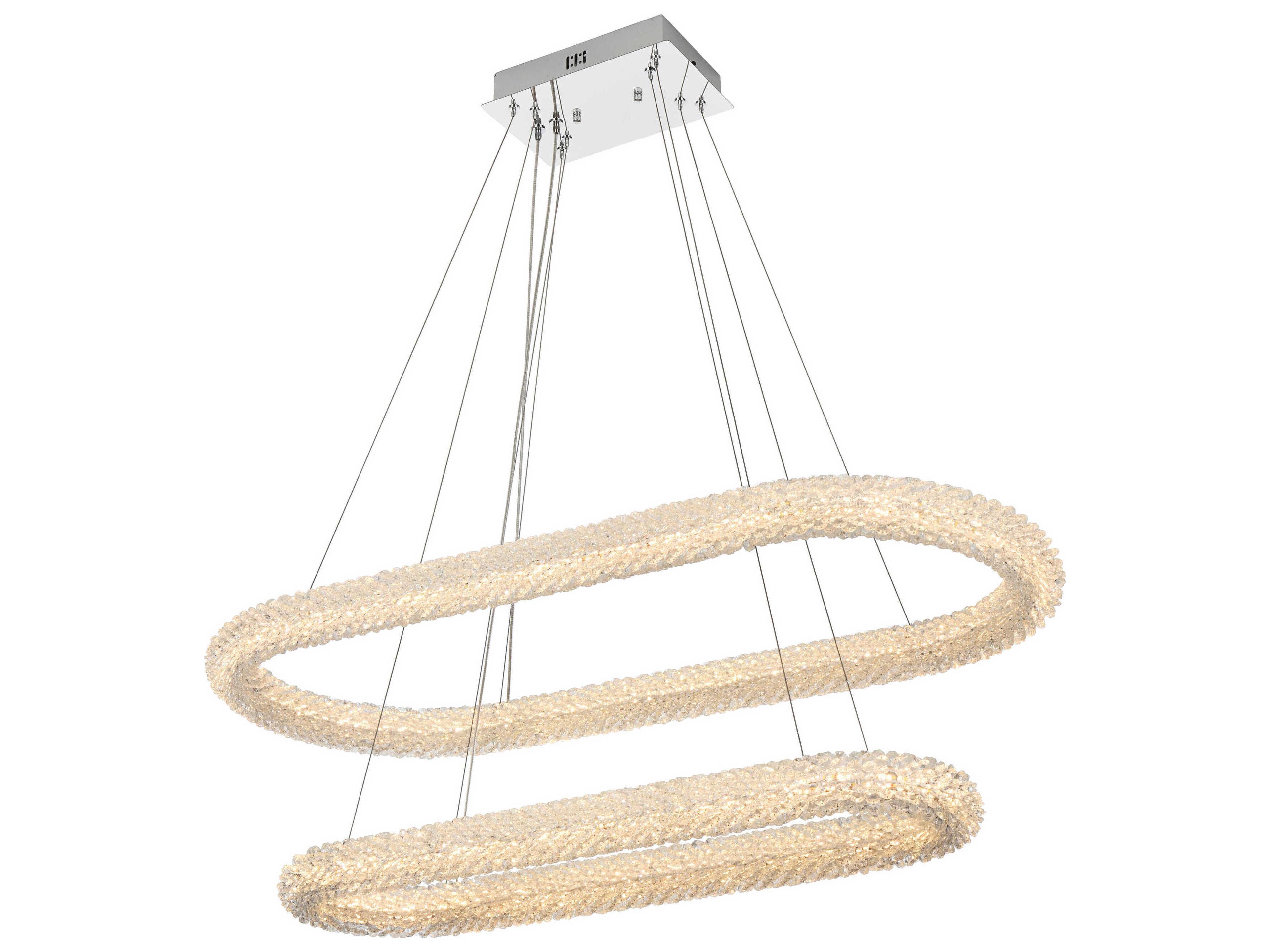 Elegant Lighting Bowen 2-Light Chrome Tiered Island Pendant