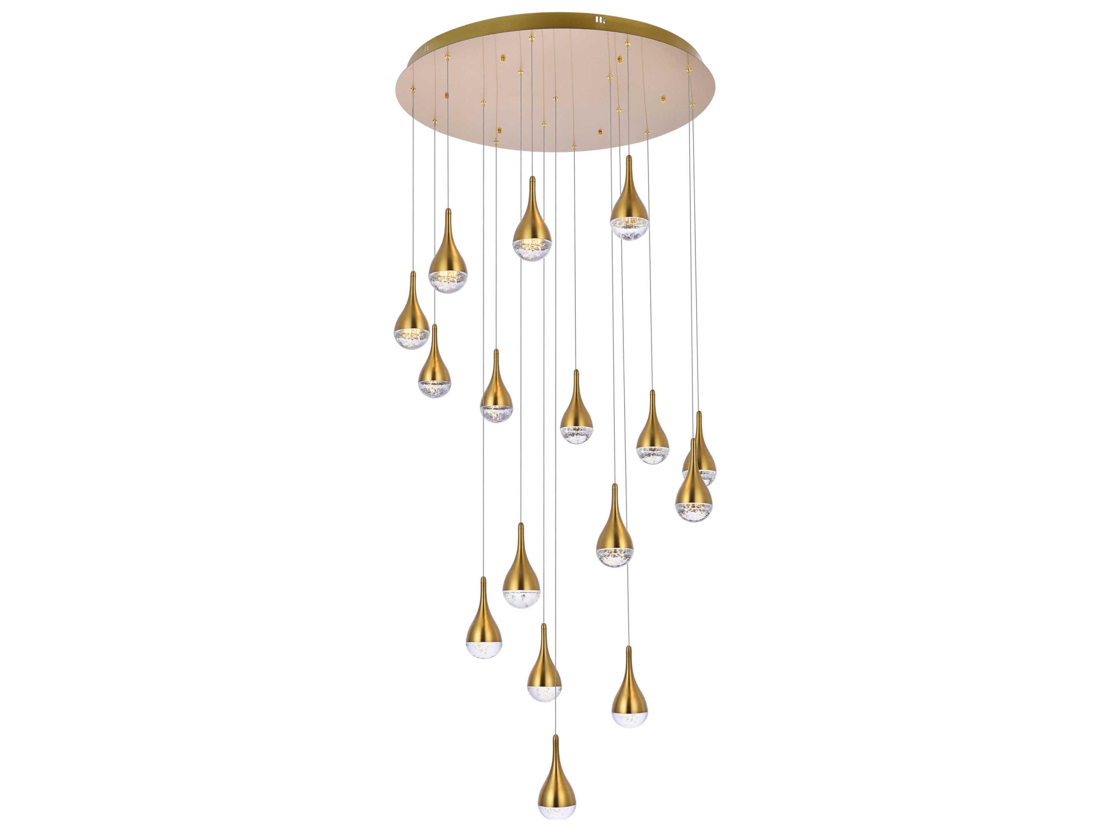 Elegant Lighting Amherst 16-Light Satin Gold Pendant