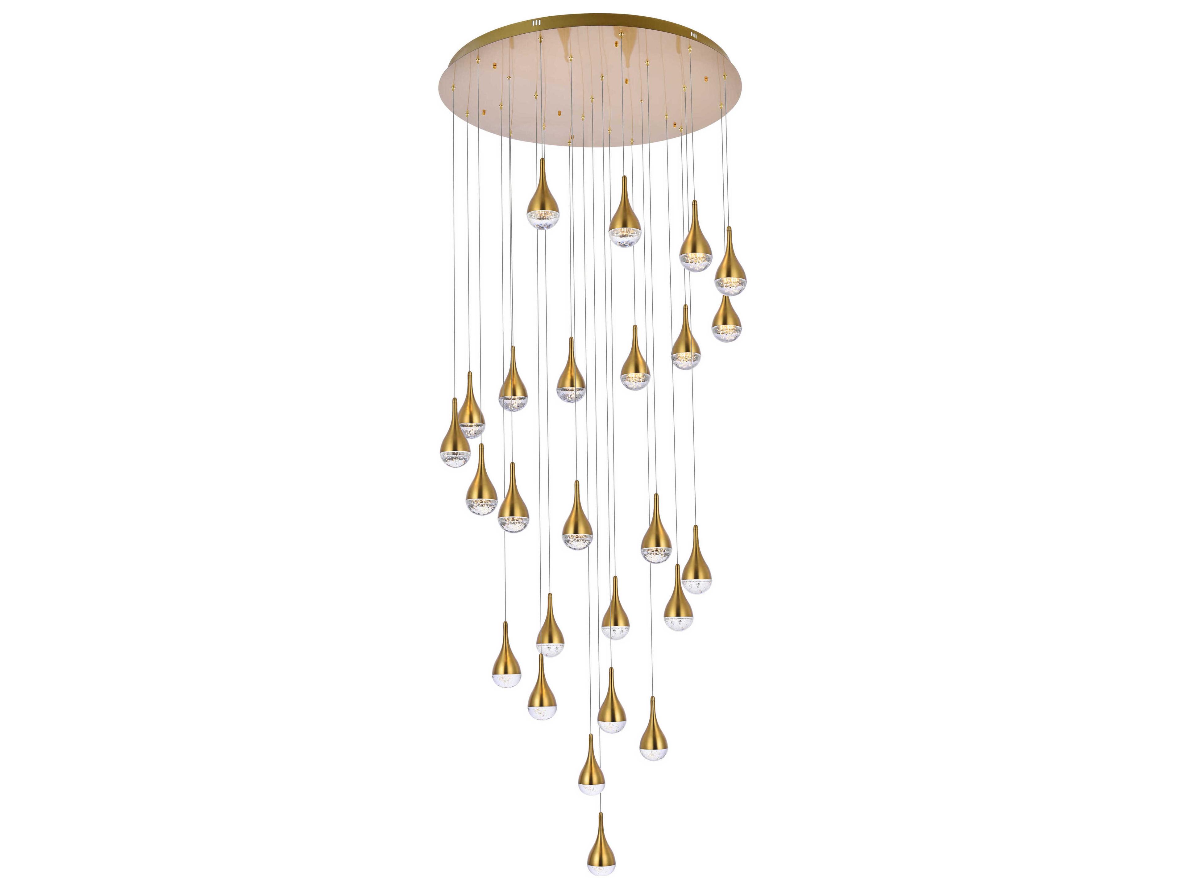 Elegant Lighting Amherst 25-Light Satin Gold Pendant