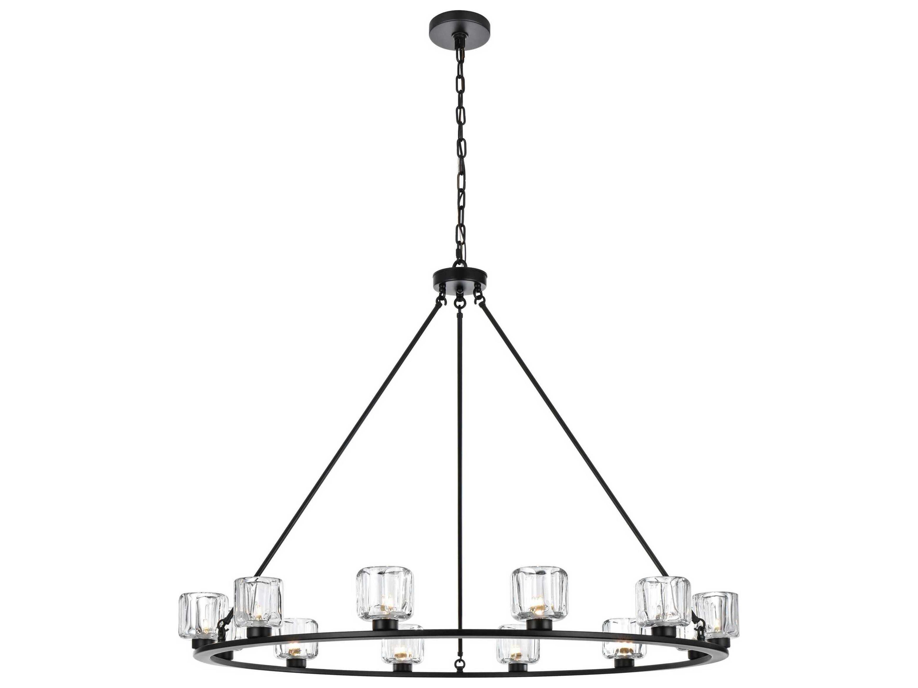 Elegant Lighting Cadence 12-Light Black Chandelier