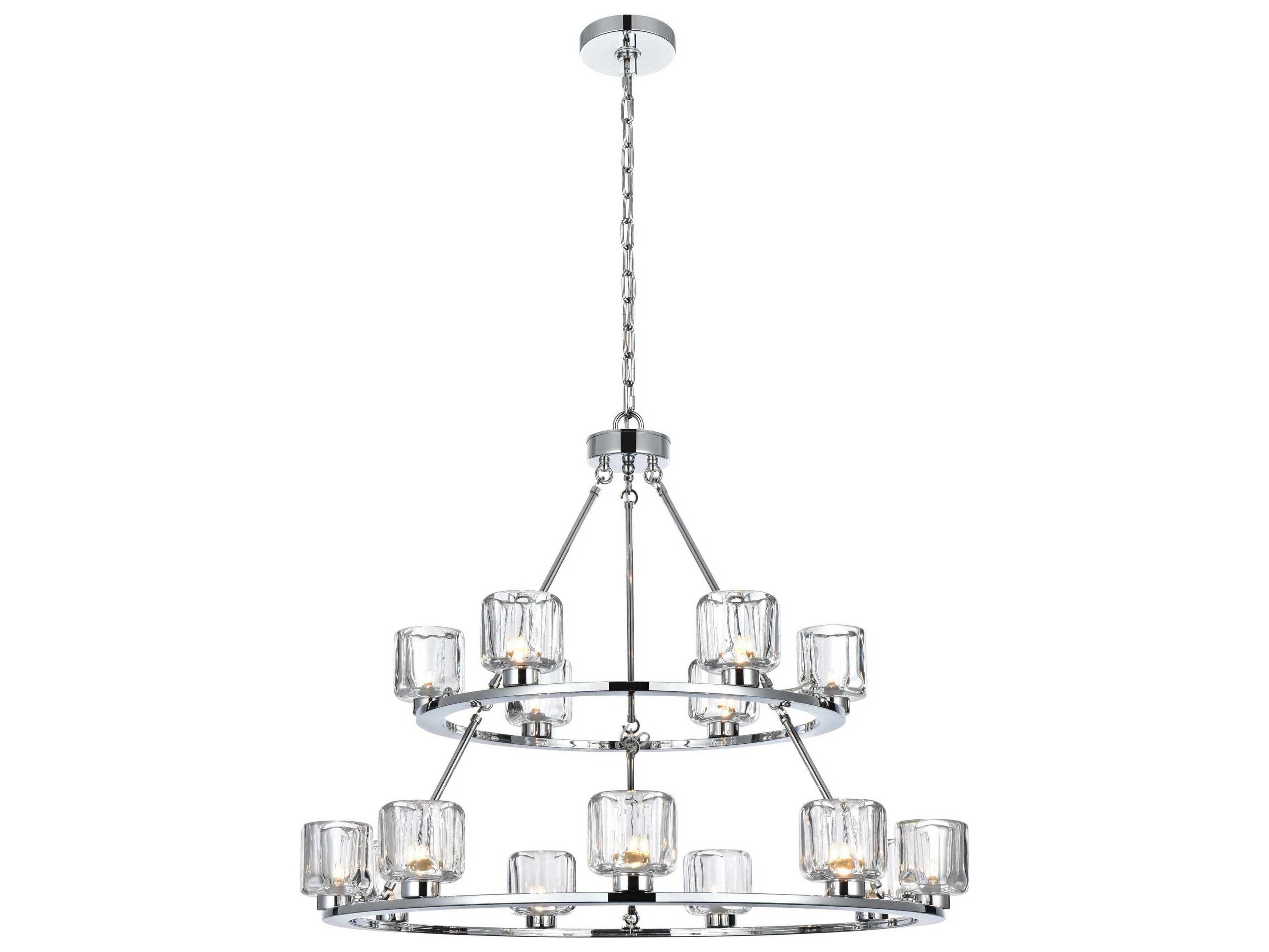 Elegant Lighting Cadence 15-Light Chrome Tiered Chandelier
