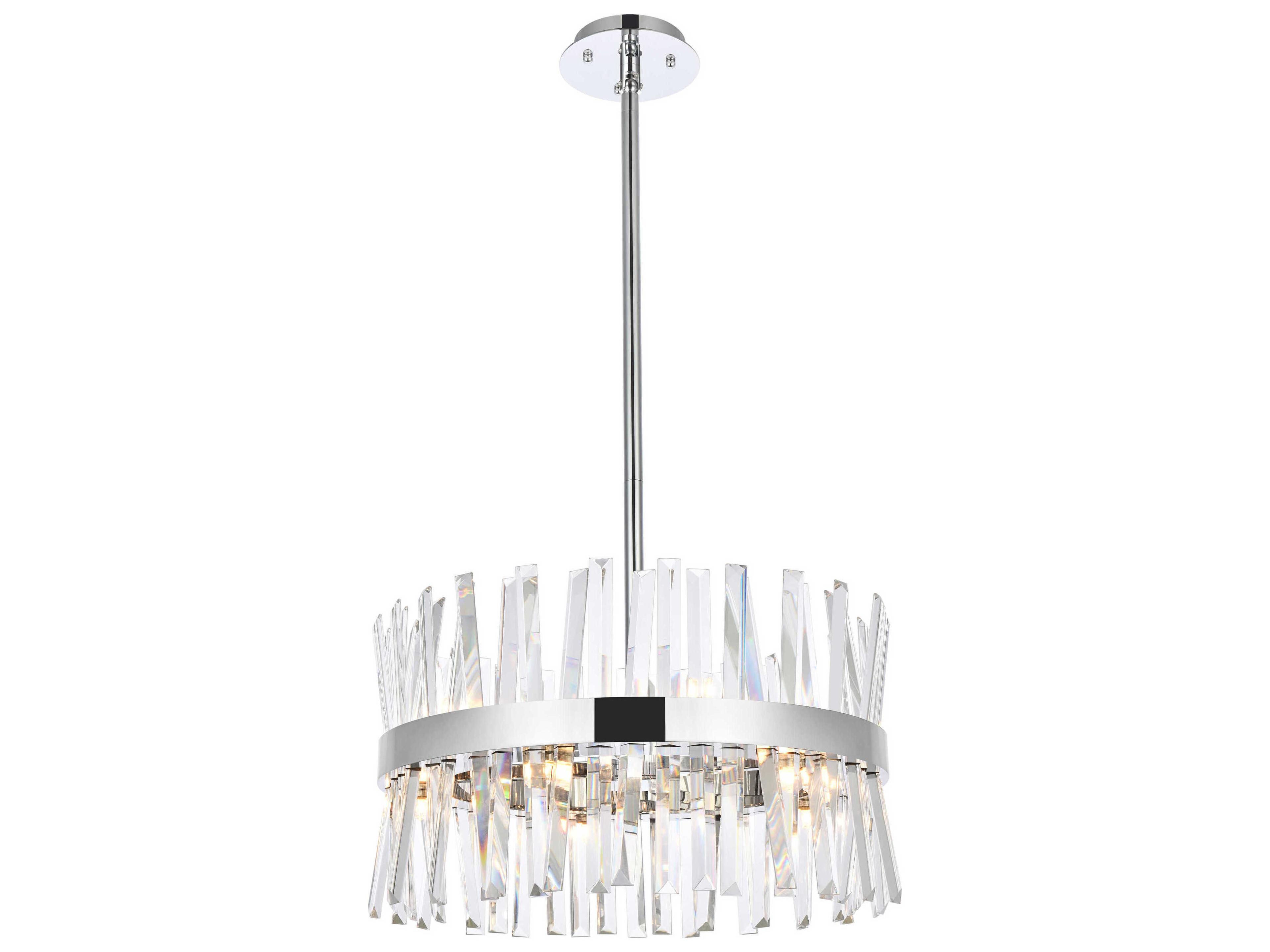 Elegant Lighting Serephina 10-Light Chrome Crystal Linear Pendant